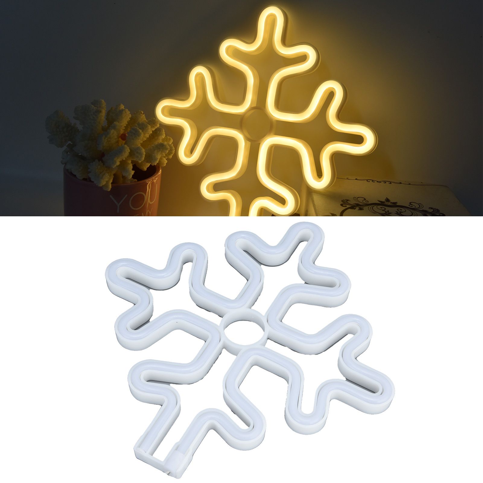 70in Neon Sign Romantic Christmas Snowflake Battery USB Powered LED Neon Light view 11
