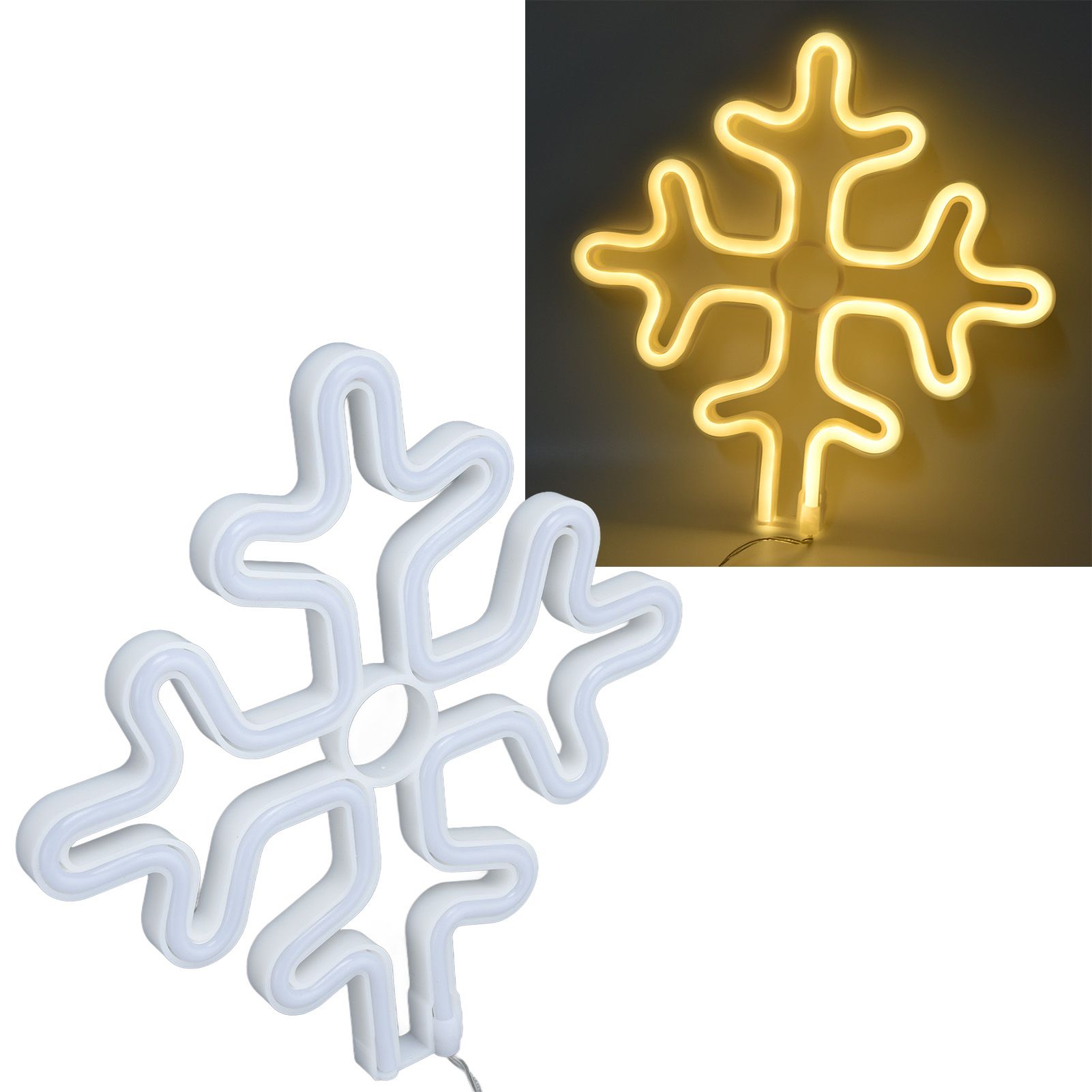 70in Neon Sign Romantic Christmas Snowflake Battery USB Powered LED Neon Light view 12