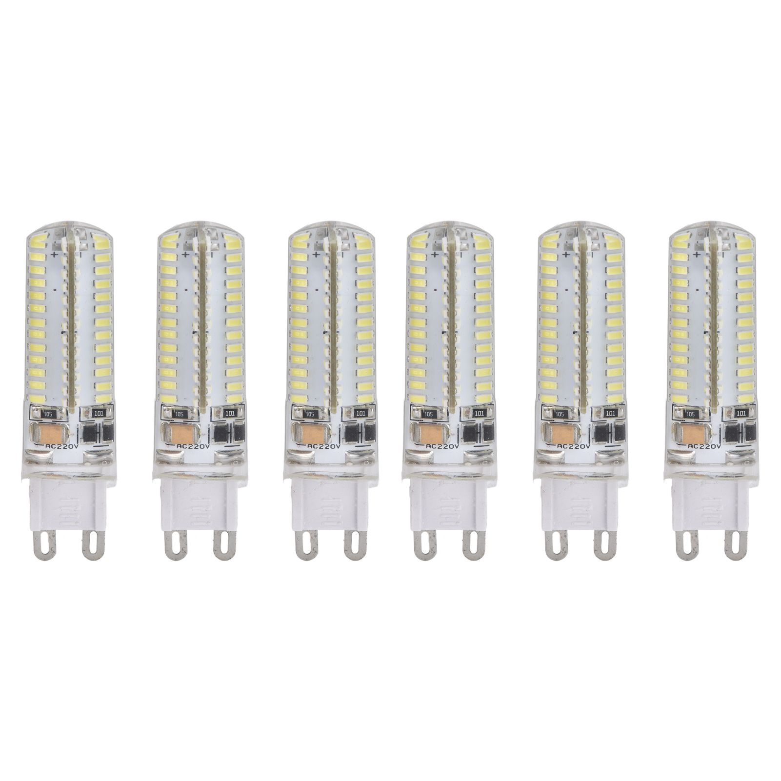 6Pcs G9 Silicone Bulbs 5W 104LED Light Bulb IP45 Waterproof for Home