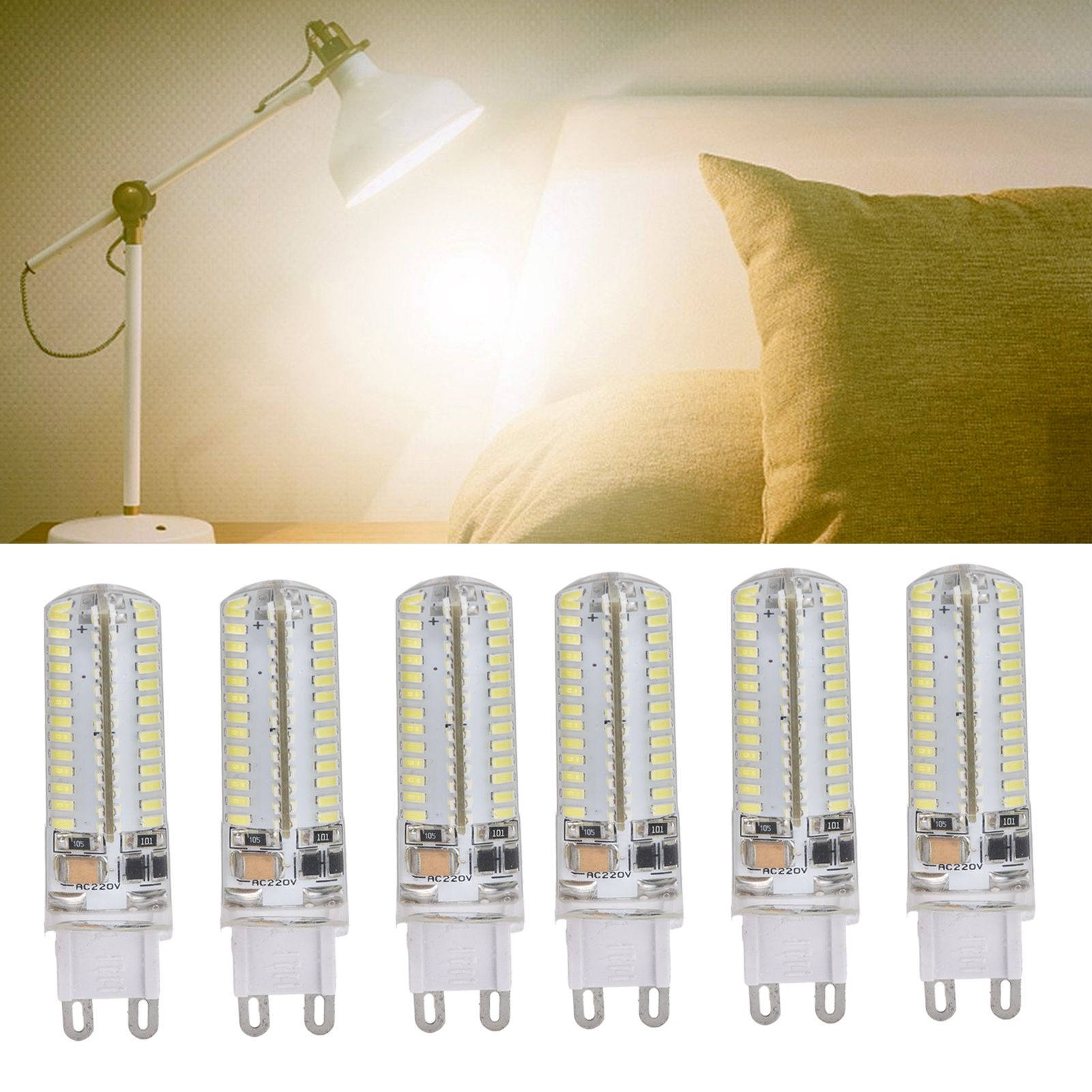 6Pcs G9 Silicone Bulbs 5W 104LED Light Bulb IP45 Waterproof for Home view 11