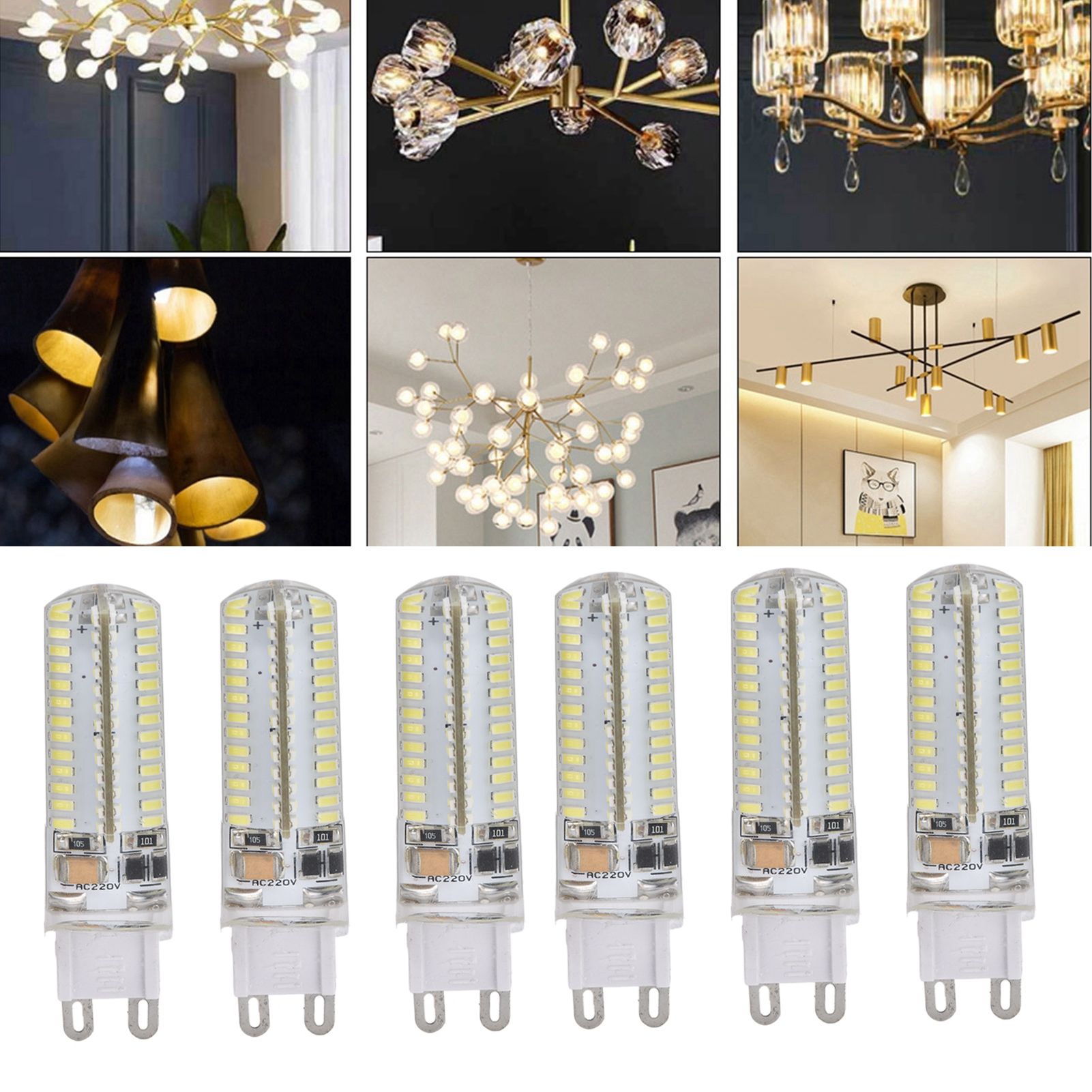 6Pcs G9 Silicone Bulbs 5W 104LED Light Bulb IP45 Waterproof for Home view 12