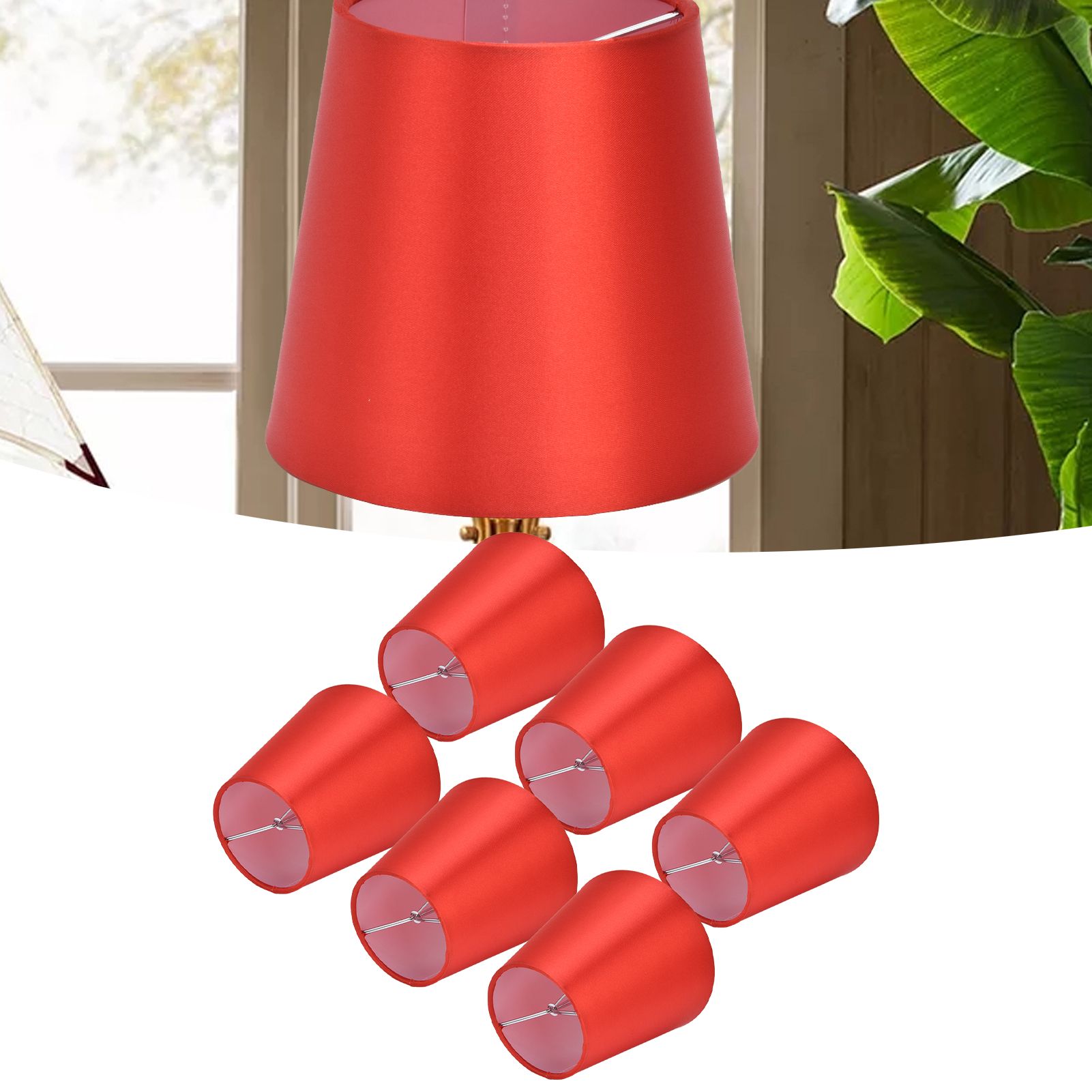 6PCS E14 Lamp Shade Fabric Lampshade Table Lamp Ceiling Lamp Shade for Bedroom view 12