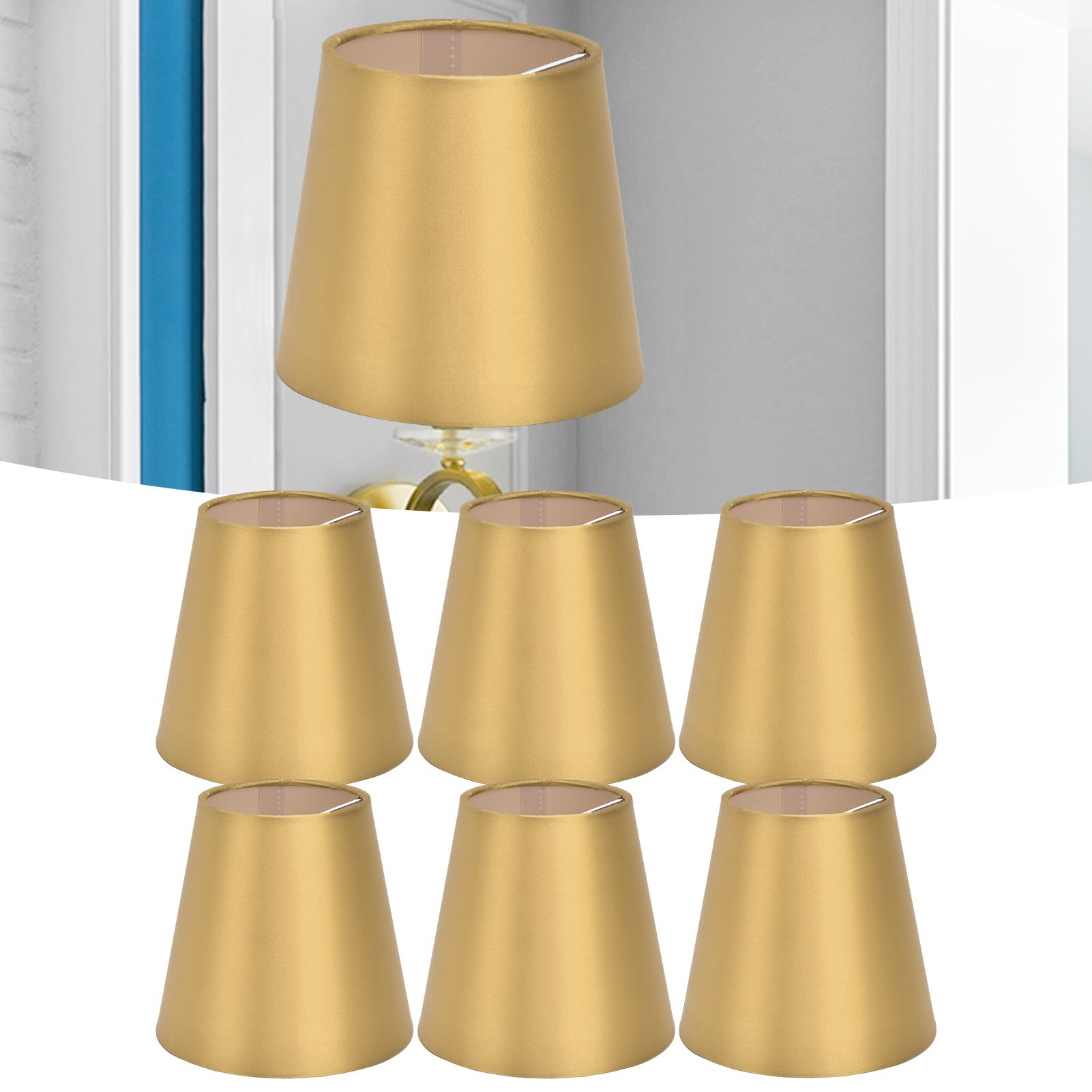 6PCS E14 Lamp Shade Fabric Lampshade Table Lamp Ceiling Lamp Shade for Bedroom view 11