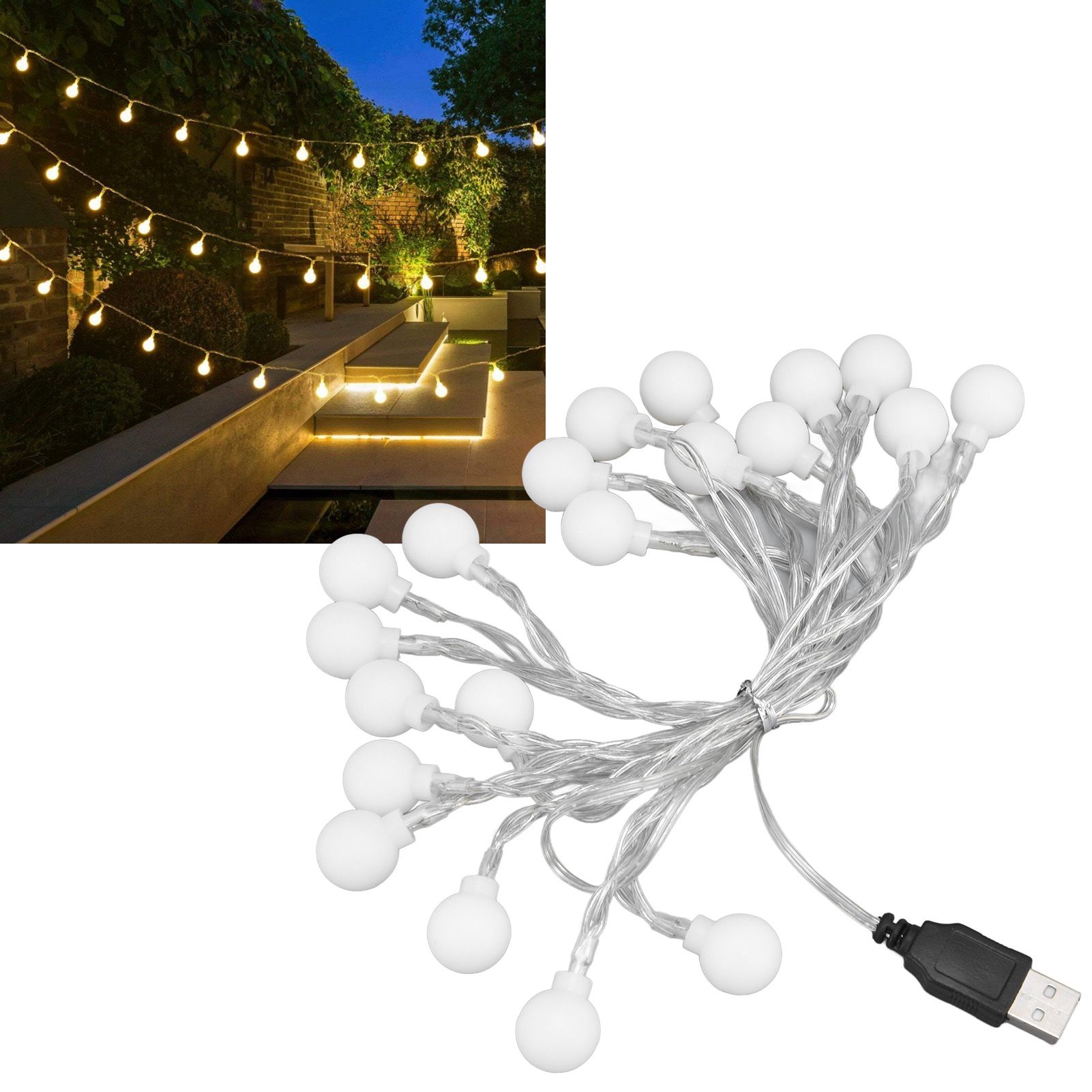 3 M 20LED String Lights LED Globe Outdoor Indoor String Lights for Girls Room view 11