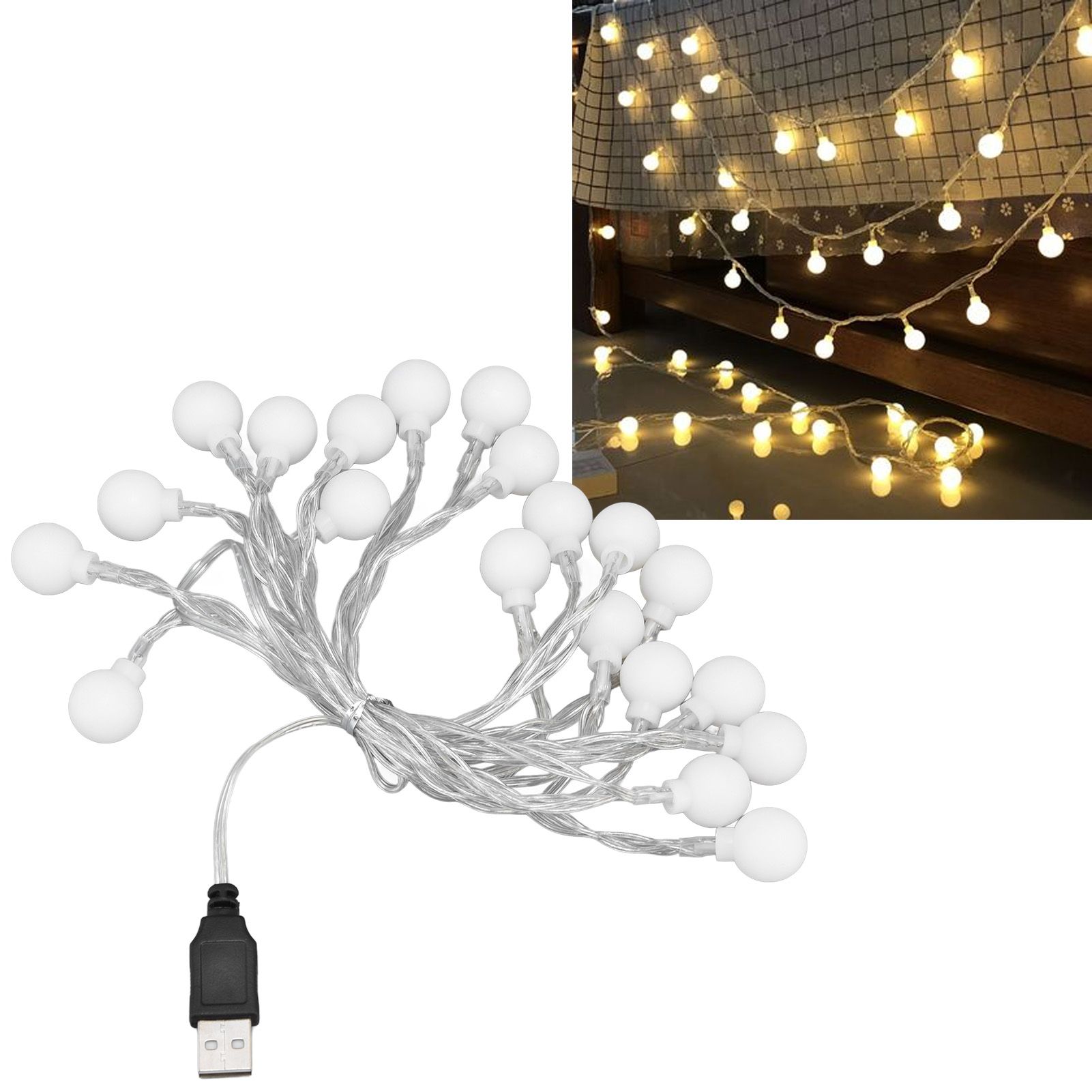 3 M 20LED String Lights LED Globe Outdoor Indoor String Lights for Girls Room view 12