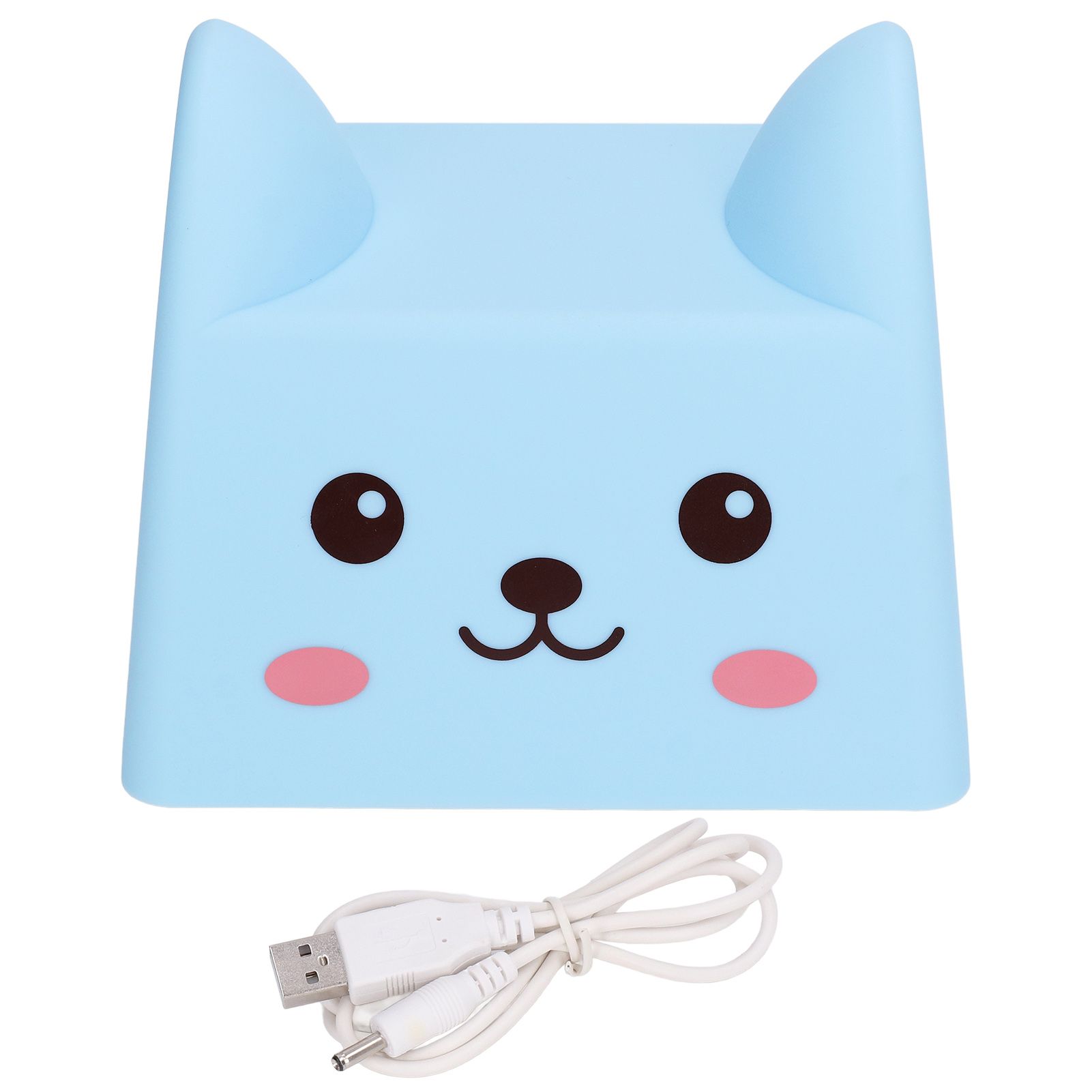 Night Lamp Exquisite Cute Blue Cat Shape White Light Source Interesting