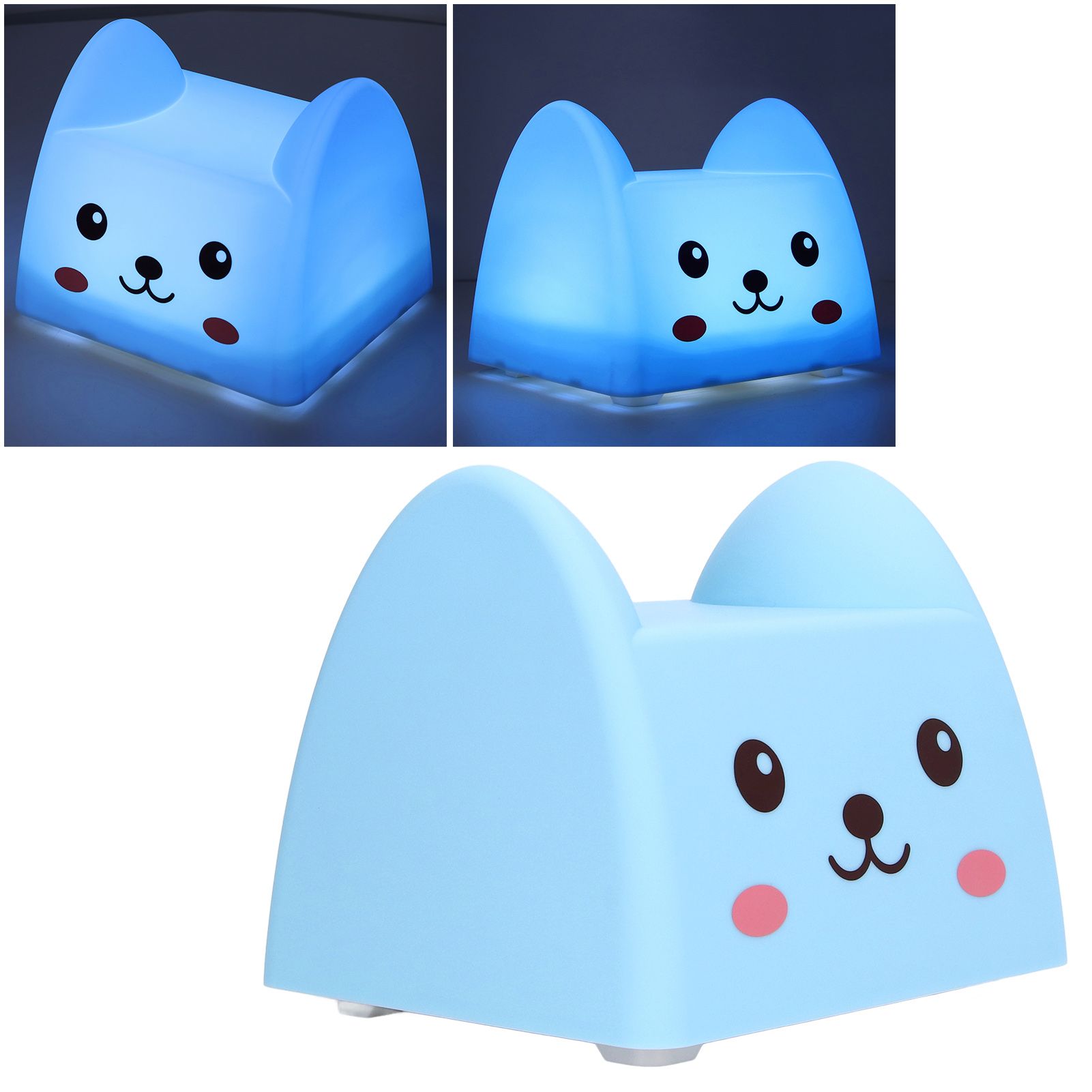 Night Lamp Exquisite Cute Blue Cat Shape White Light Source Interesting view 12