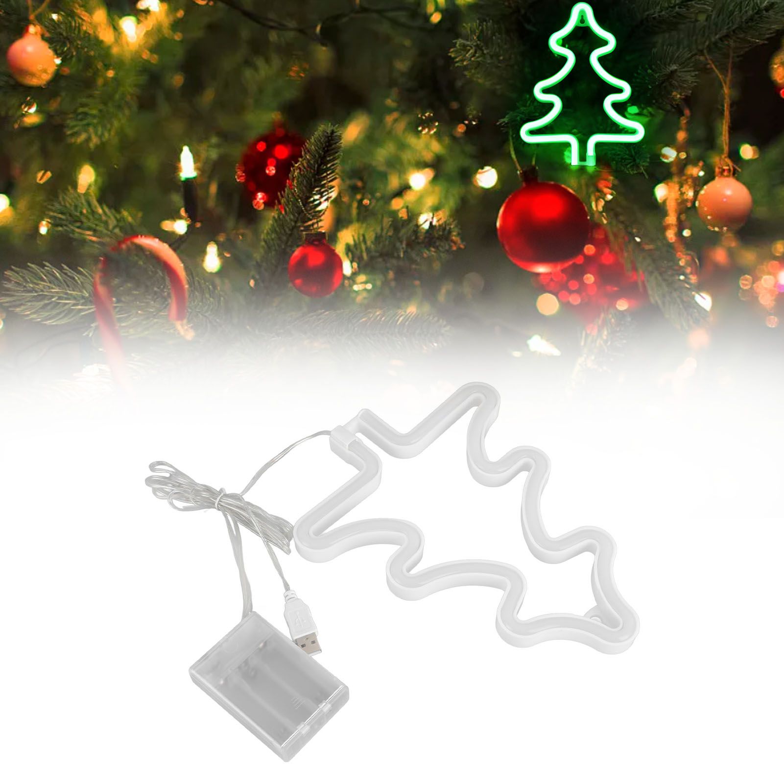 Led Light Sign Green Christmas Trees Safe Stable Unique Shape Wide Application view 11