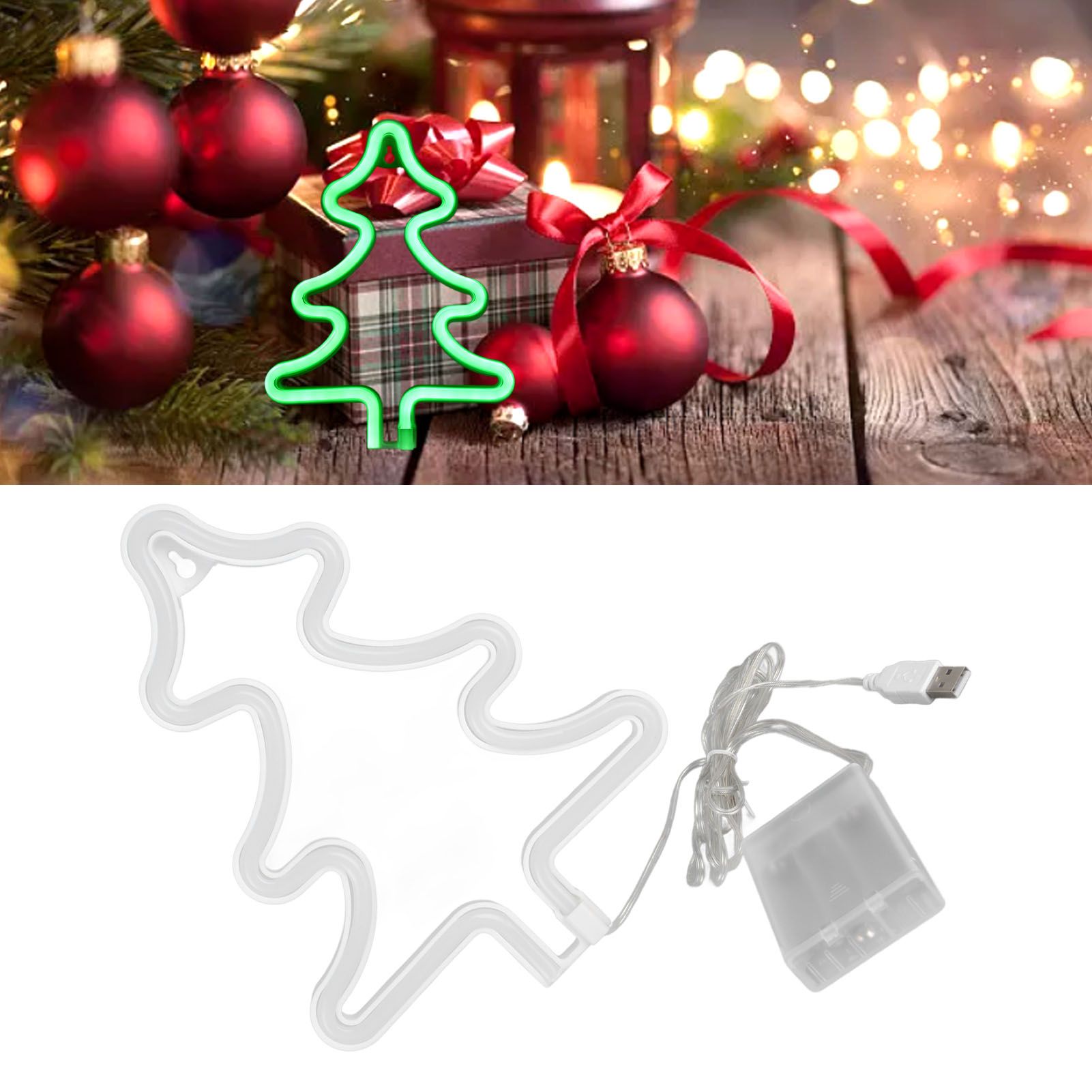 Led Light Sign Green Christmas Trees Safe Stable Unique Shape Wide Application view 12