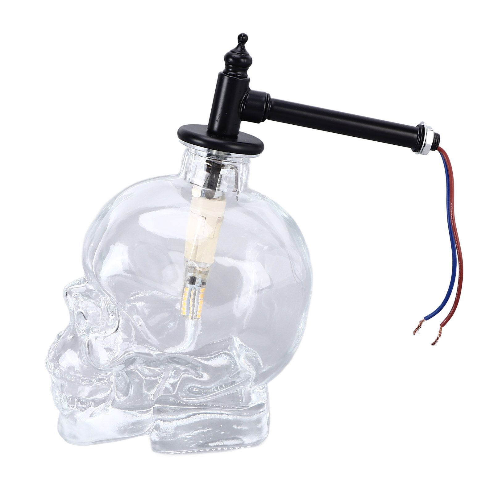 Vintage Wall Lamp Iron Glass Skull Shape Industrial Wall Mounted Light with G9 view 2