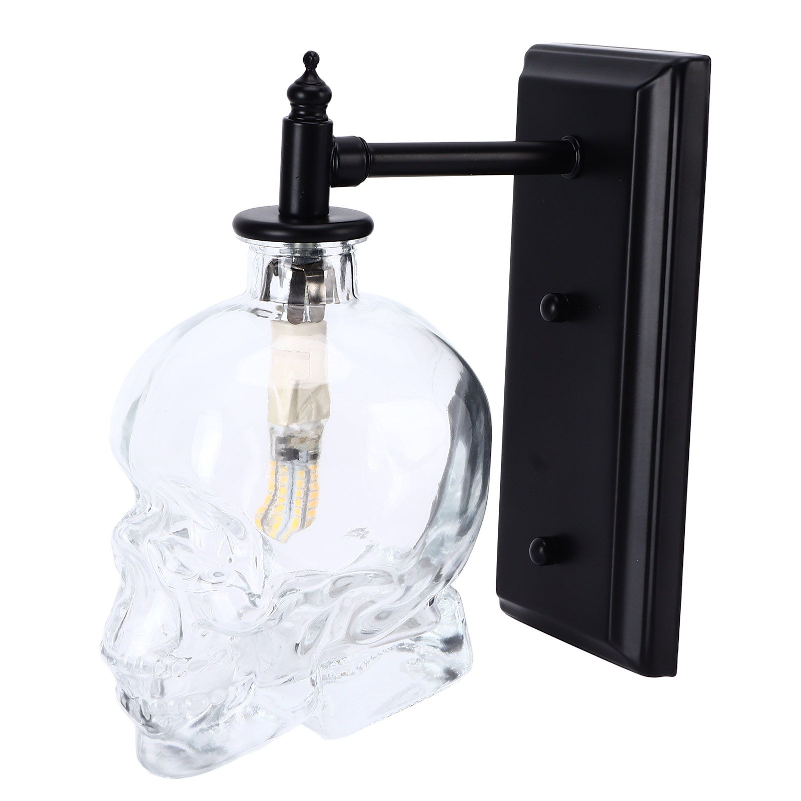 Vintage Wall Lamp Iron Glass Skull Shape Industrial Wall Mounted Light with G9 view 5