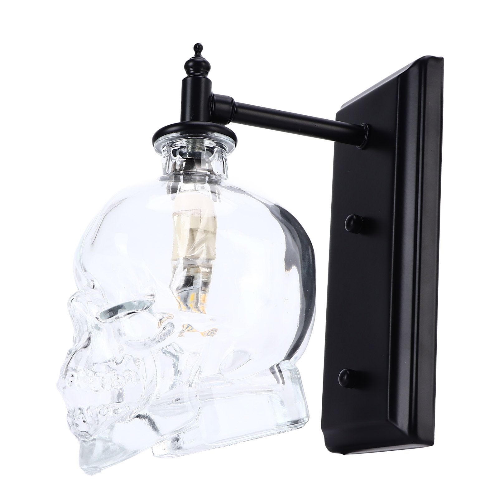 Vintage Wall Lamp Iron Glass Skull Shape Industrial Wall Mounted Light with G9 view 7