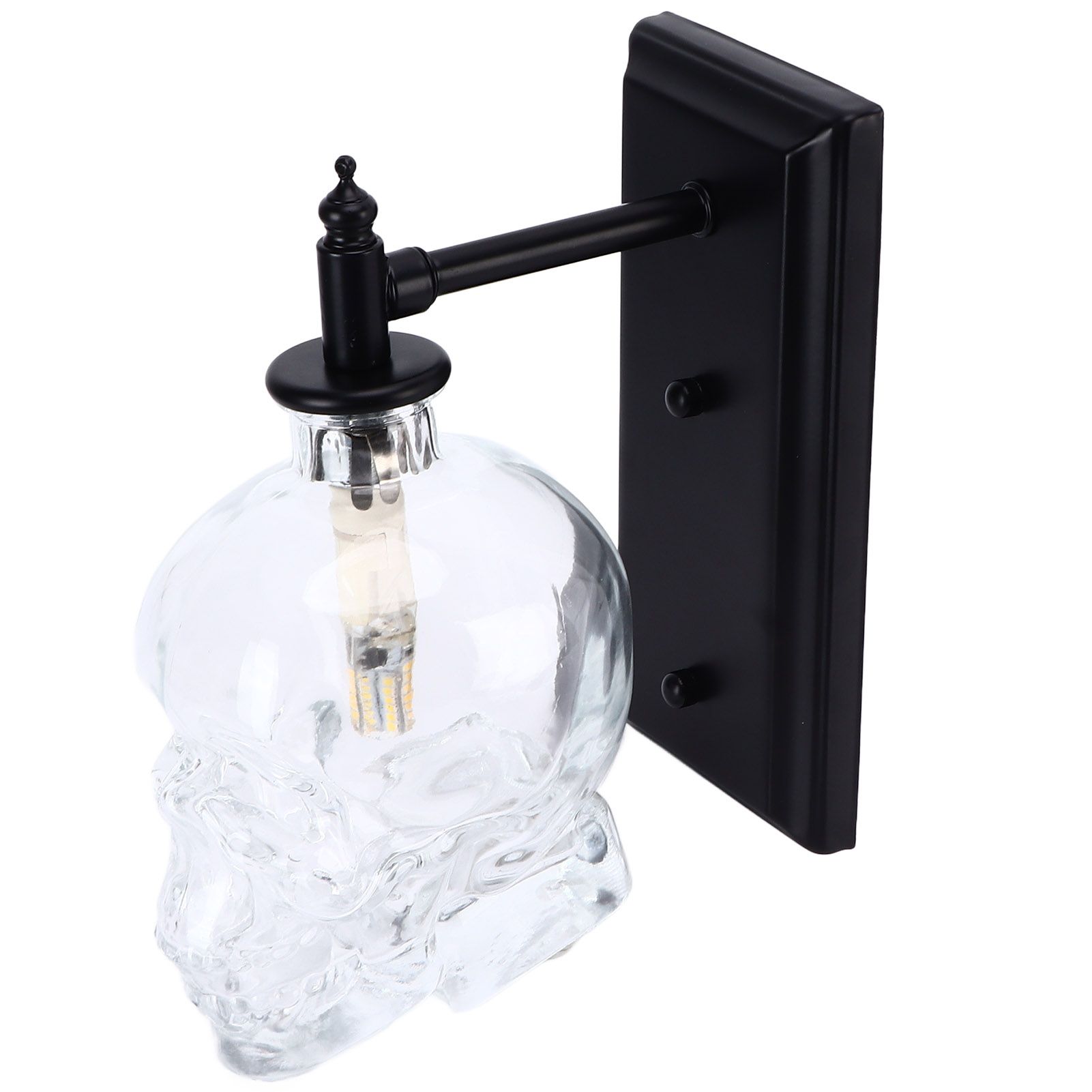 Vintage Wall Lamp Iron Glass Skull Shape Industrial Wall Mounted Light with G9 view 8