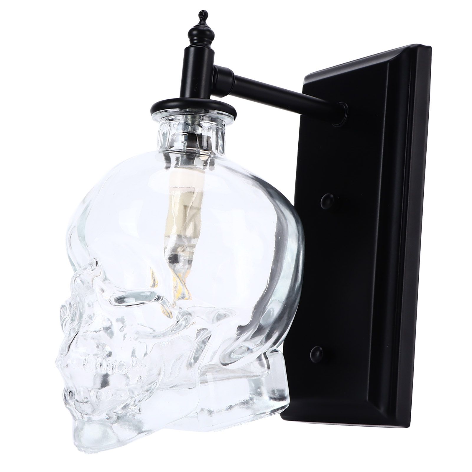 Vintage Wall Lamp Iron Glass Skull Shape Industrial Wall Mounted Light with G9 view 9