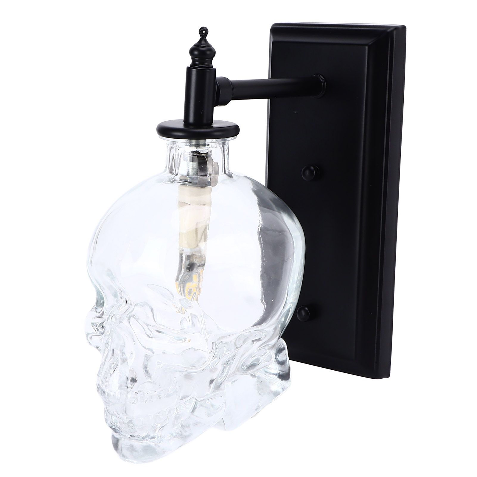 Vintage Wall Lamp Iron Glass Skull Shape Industrial Wall Mounted Light with G9 view 10