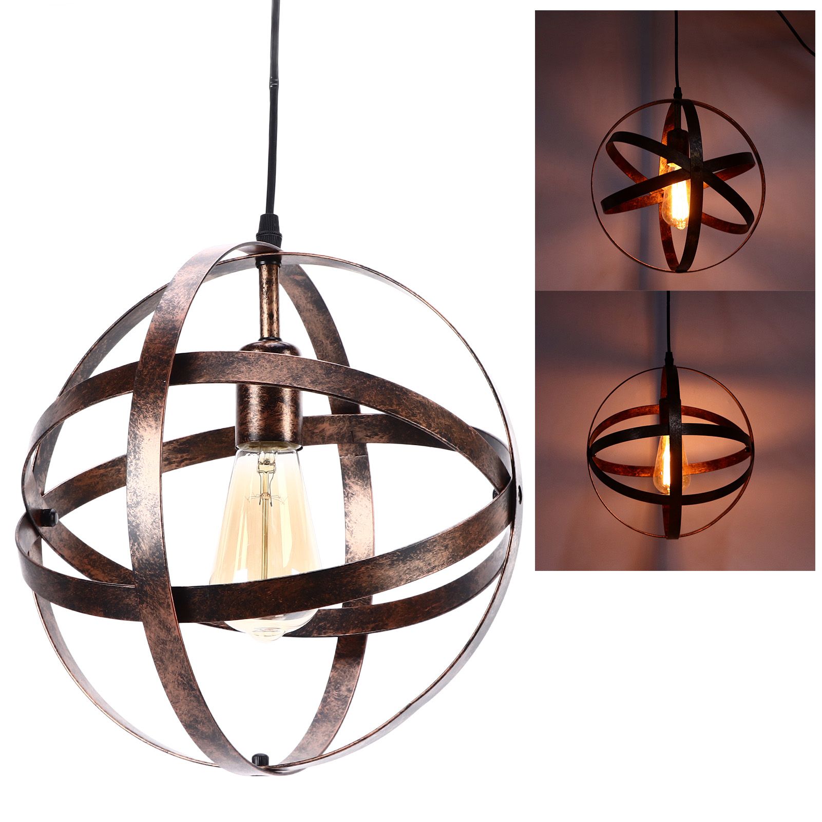 Ball Earth Chandelier Retro American Industry Warm Romantic Stable Firm Wall view 10