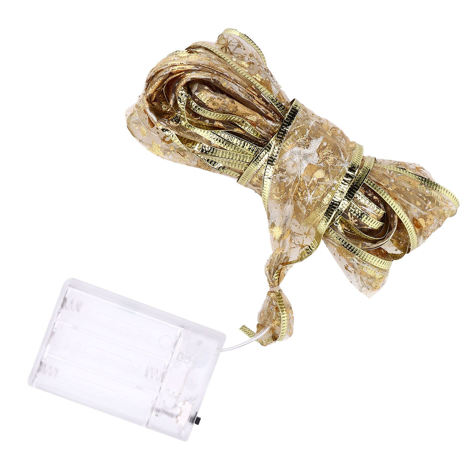 13.12ft Christmas Light Ribbon LED Christmas Tree Gold Transparent Ribbon view 2