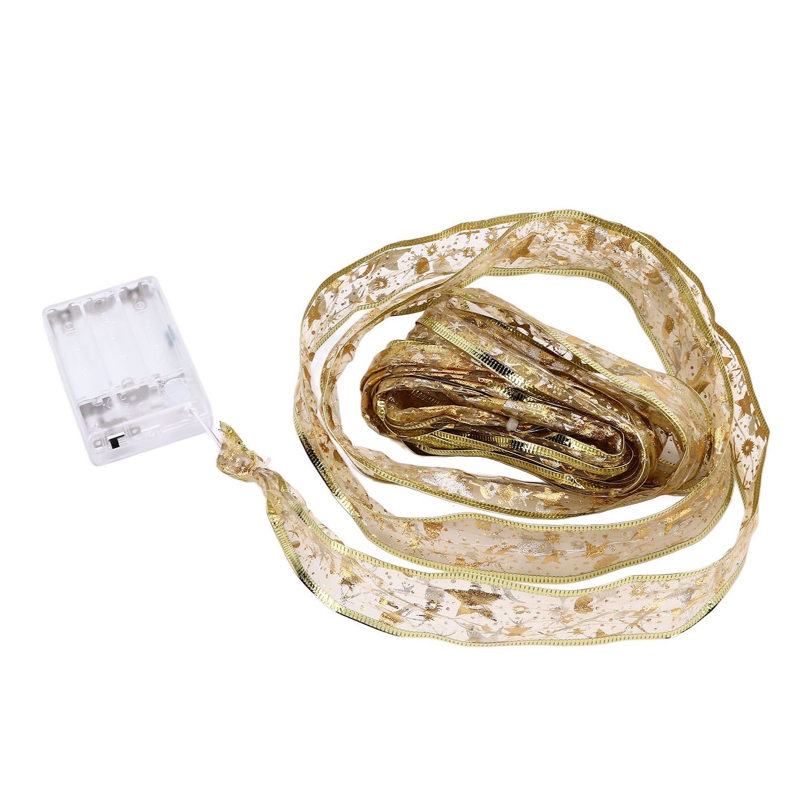 13.12ft Christmas Light Ribbon LED Christmas Tree Gold Transparent Ribbon view 5