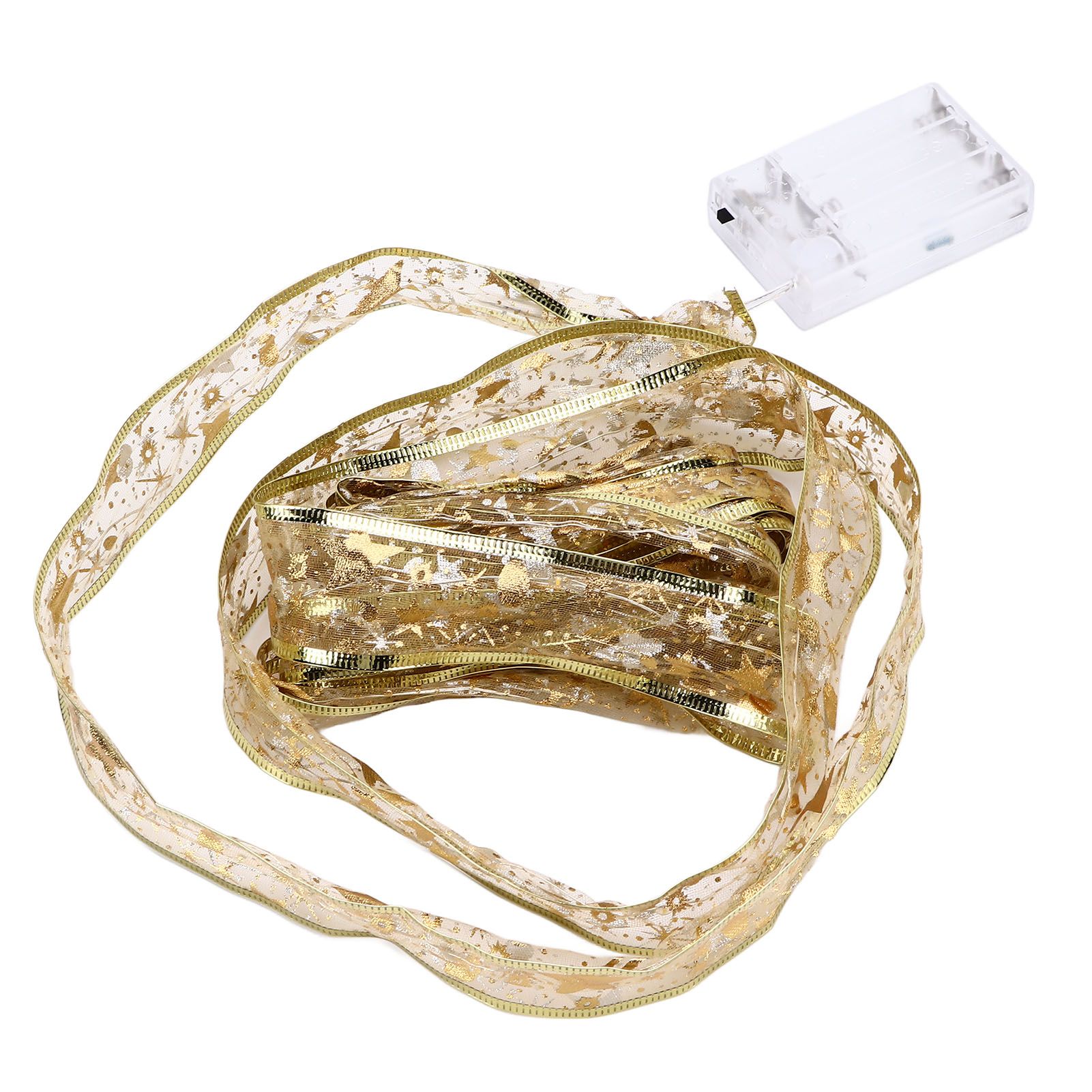 13.12ft Christmas Light Ribbon LED Christmas Tree Gold Transparent Ribbon view 7