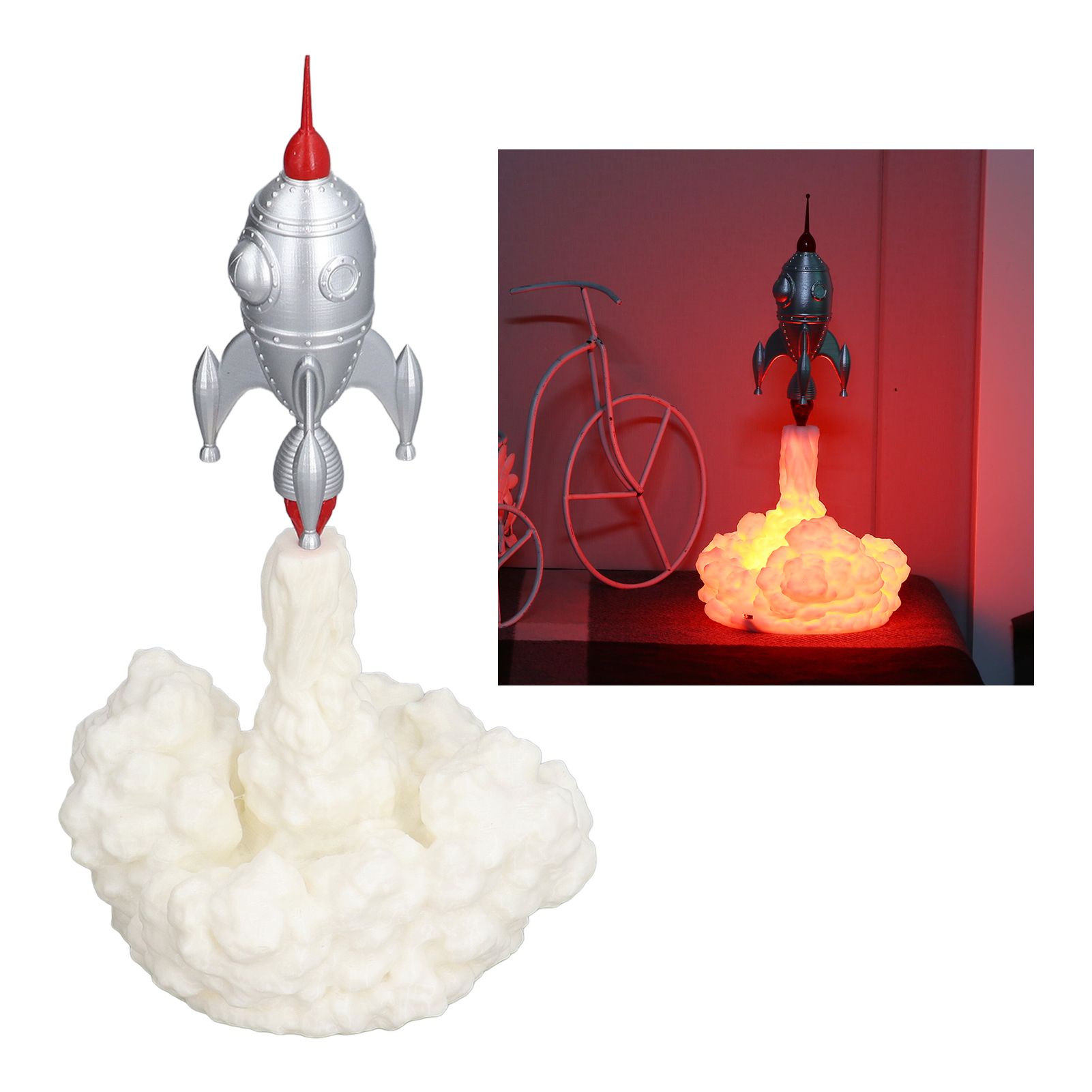 3D Rocket Lights Children's Accompanying Lights New Strange Lights 3D Printing view 11