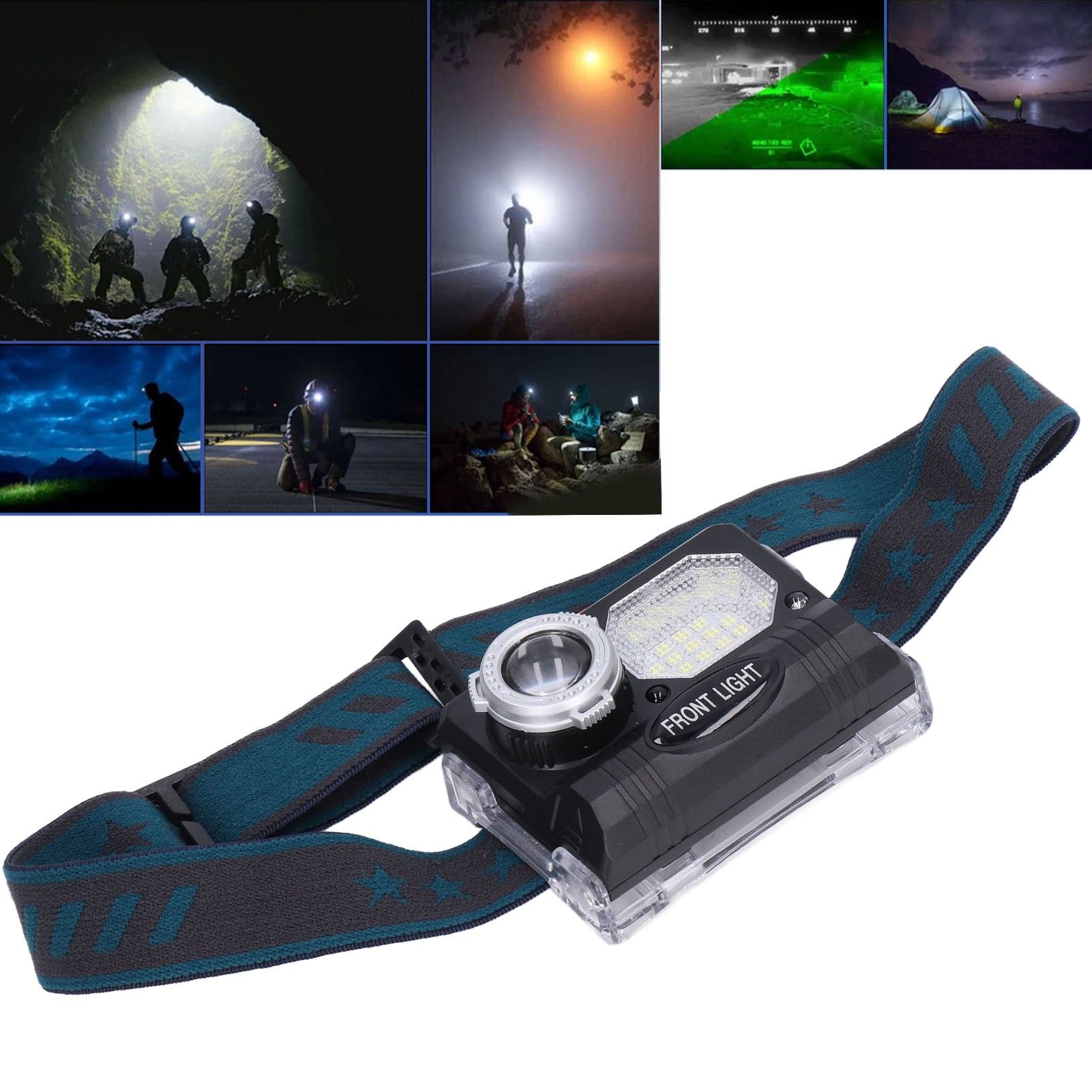 LED Headlight Multifunctional Induction Headlamp USB Charging Outdoor view 11