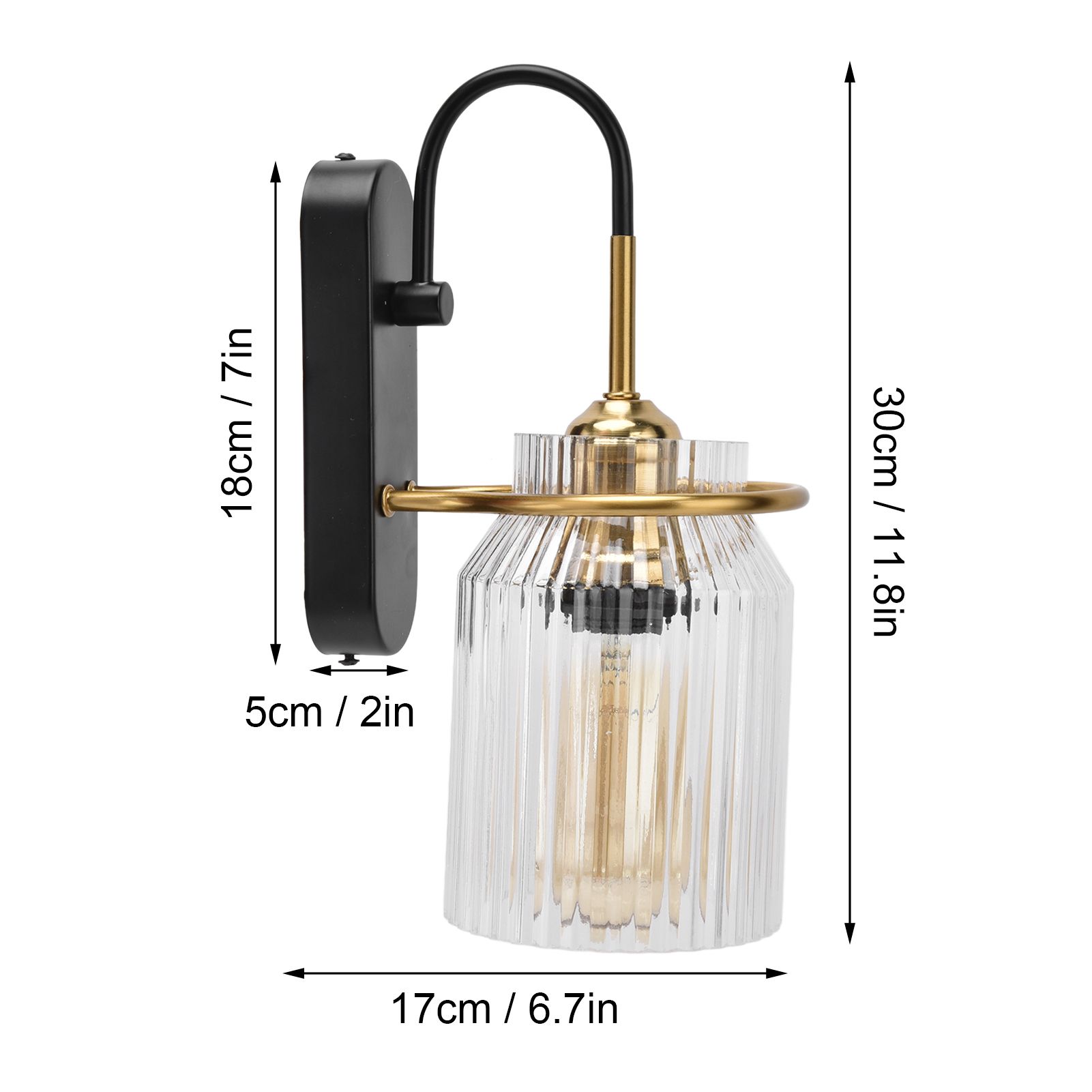 E26/E27 Wall Light Retro Glass Lampshade Wall Sconce Lamp for Bedroom view 14
