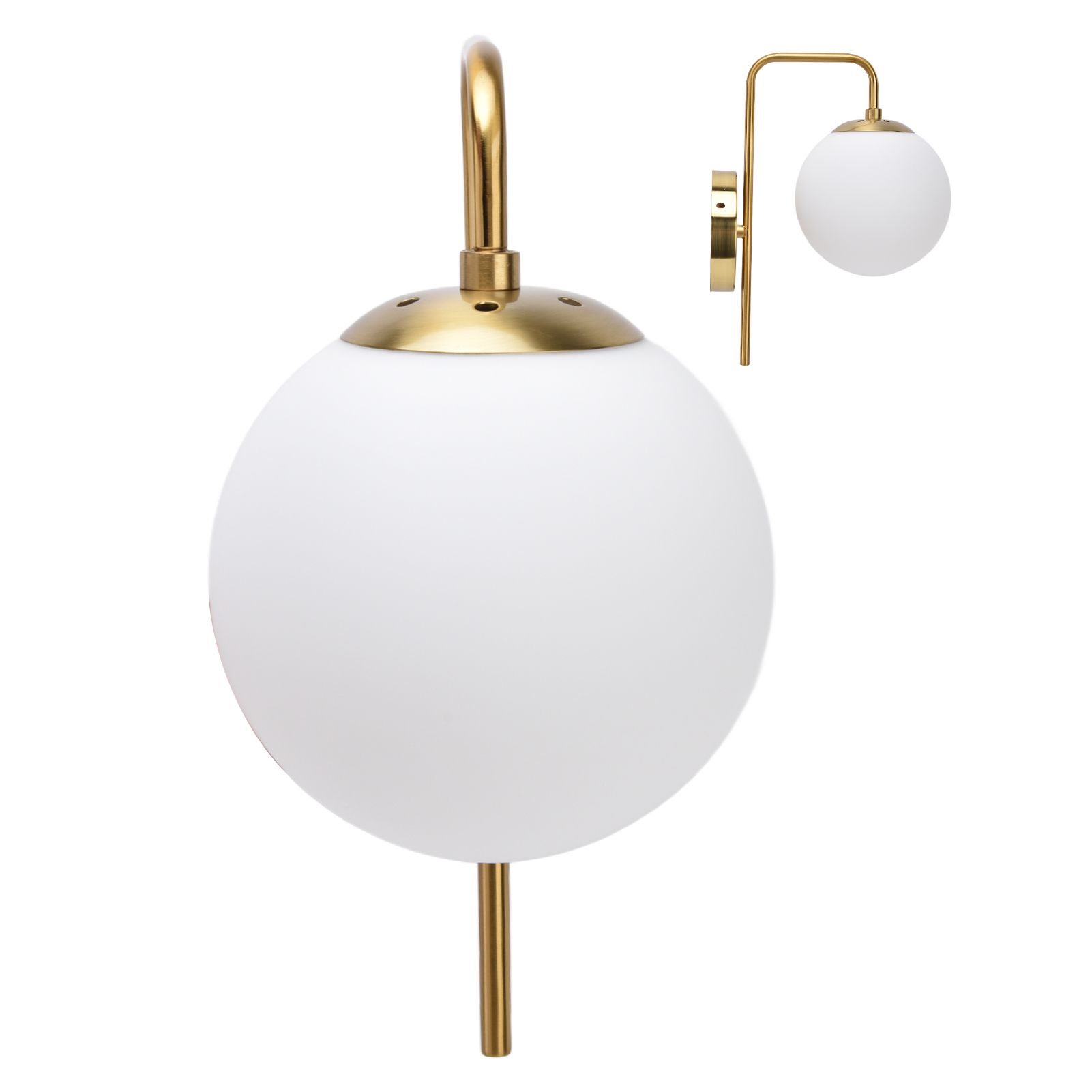 Nordic Modern E27 Glass Ball LED Wall Light Frosted Texture Round Bedroom Wall view 7