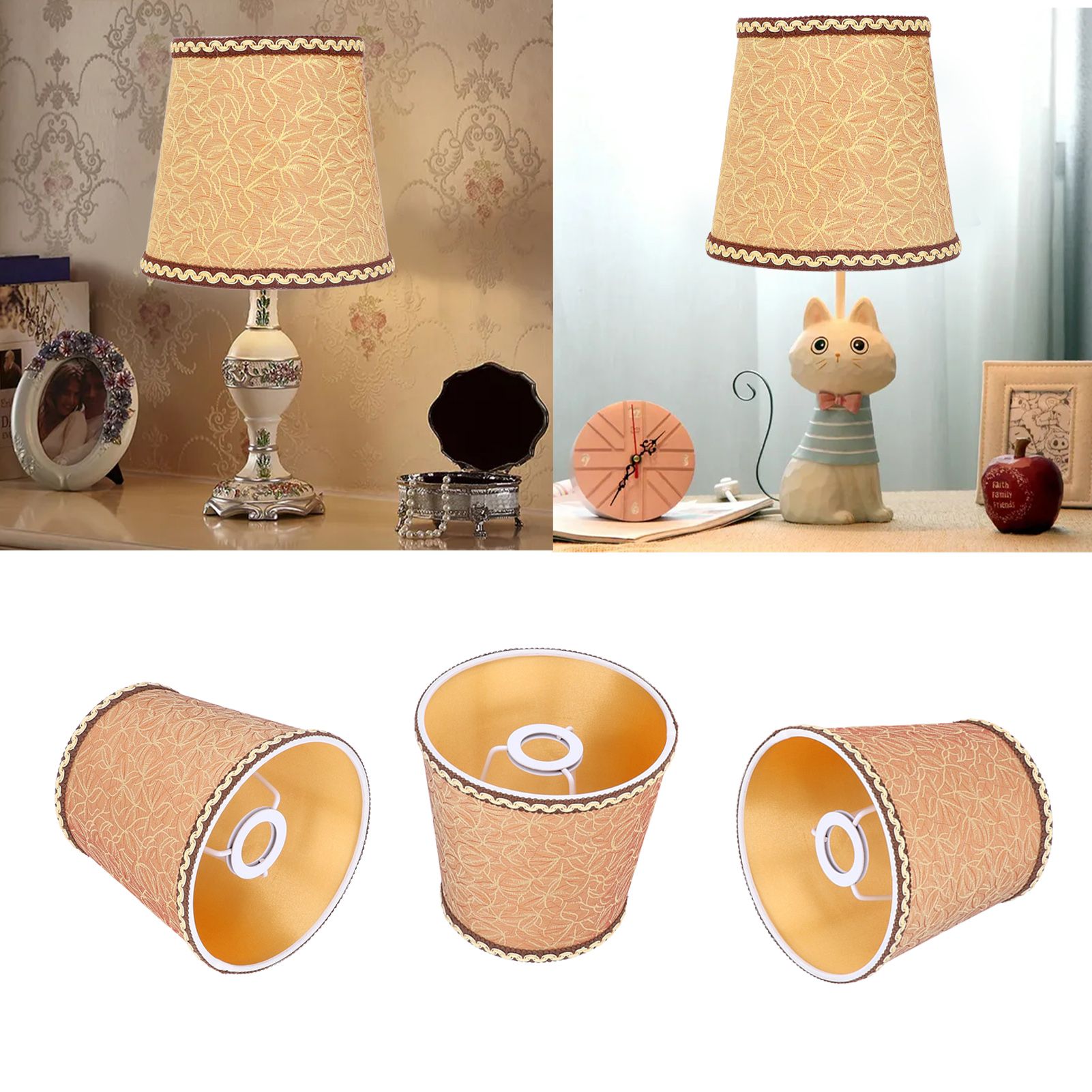 3Pcs Fabric Lampshade High Light Transmittance Perfect Edging Interventional view 12