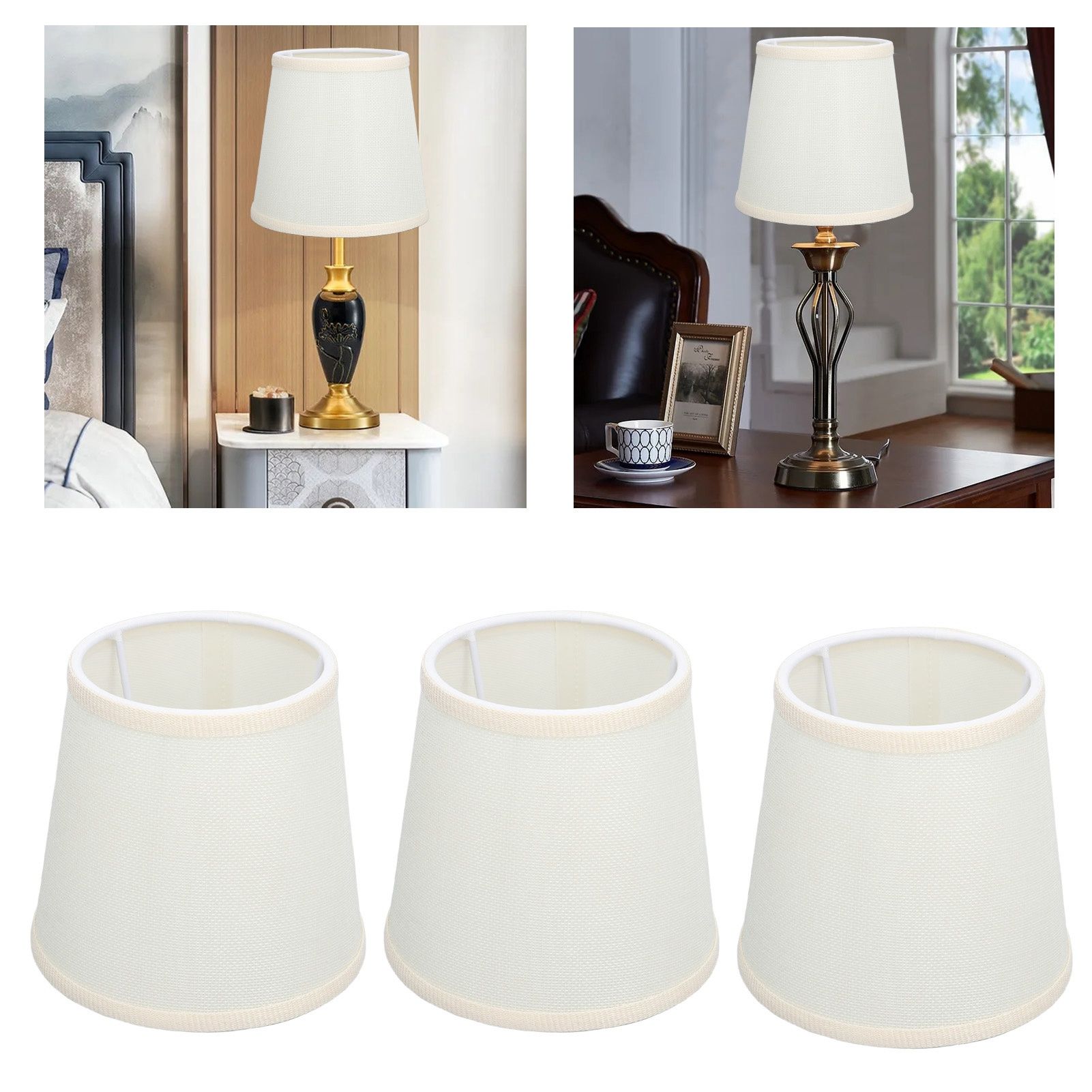 3Pcs Table Lampshade Hand Crafted High Transmittance Soft Cloth Highly Durable view 11