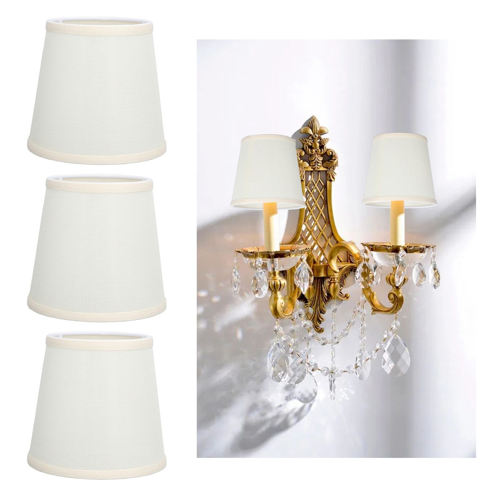 3Pcs Table Lampshade Hand Crafted High Transmittance Soft Cloth Highly Durable view 12