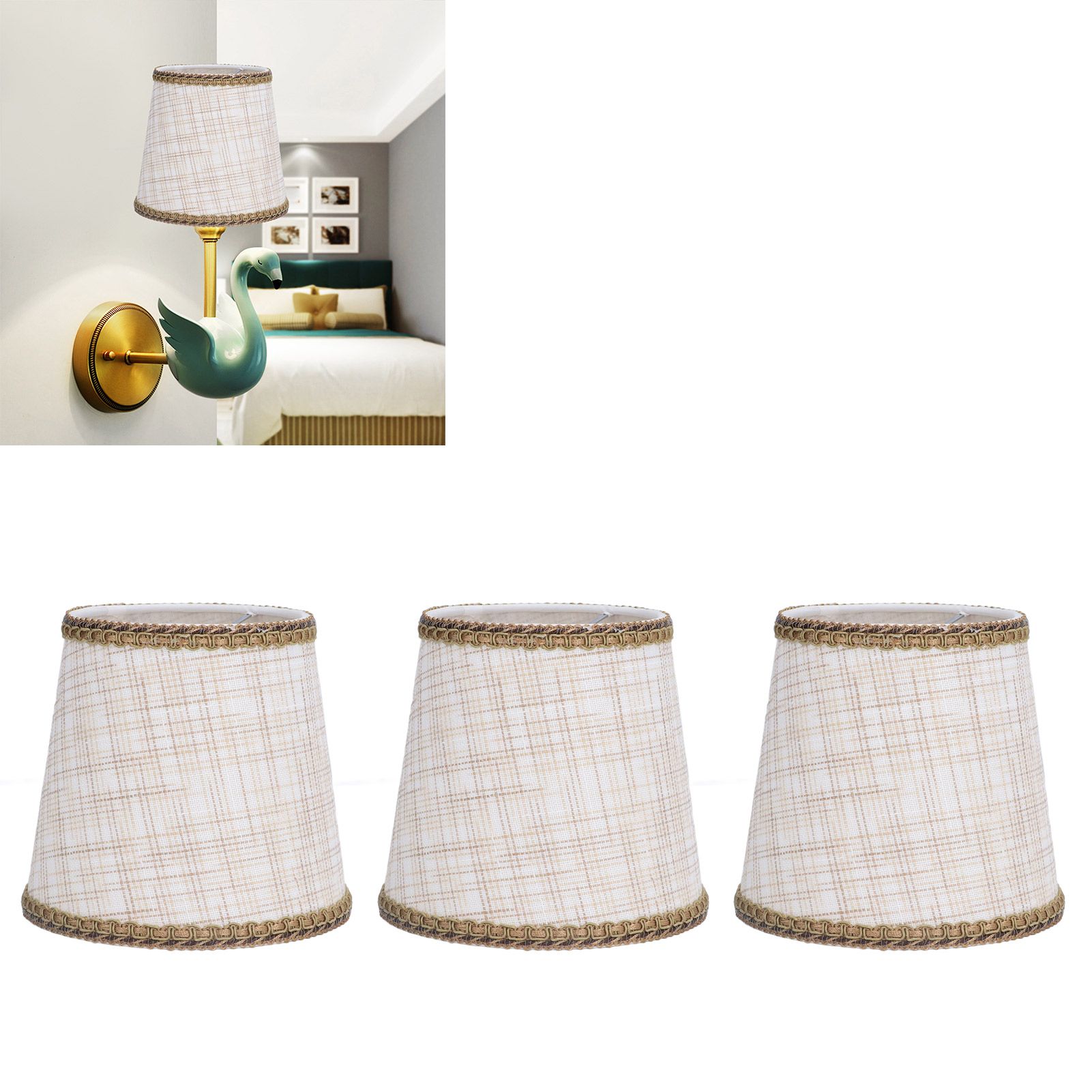 3Pcs Small Lamp Shades Hand Crafted Exquisite Soft Lightweight Dustproof High view 12