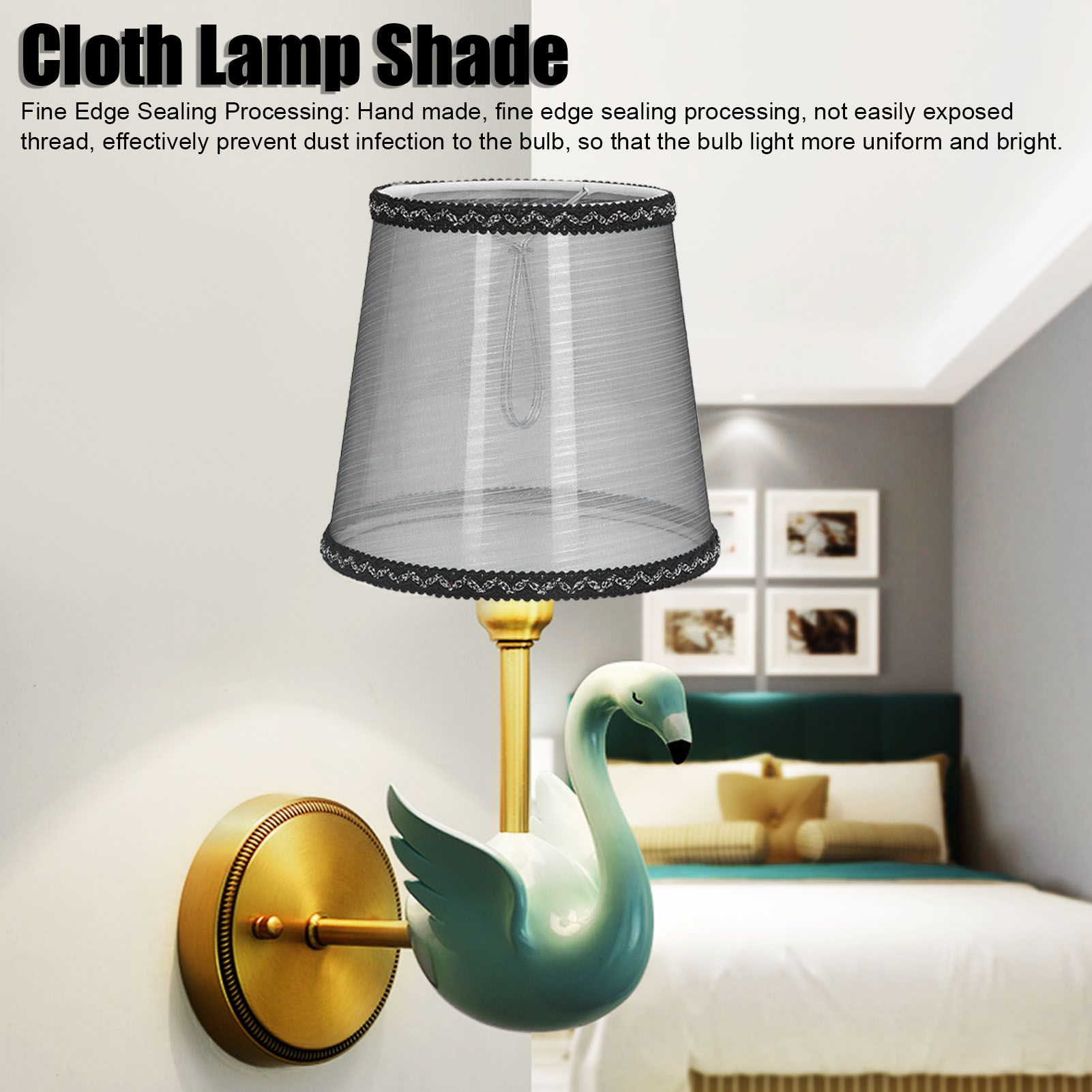 3pcs E14 Cloth Lamp Shade Excellent Light Transmission Chandelier Lamp Shade view 14