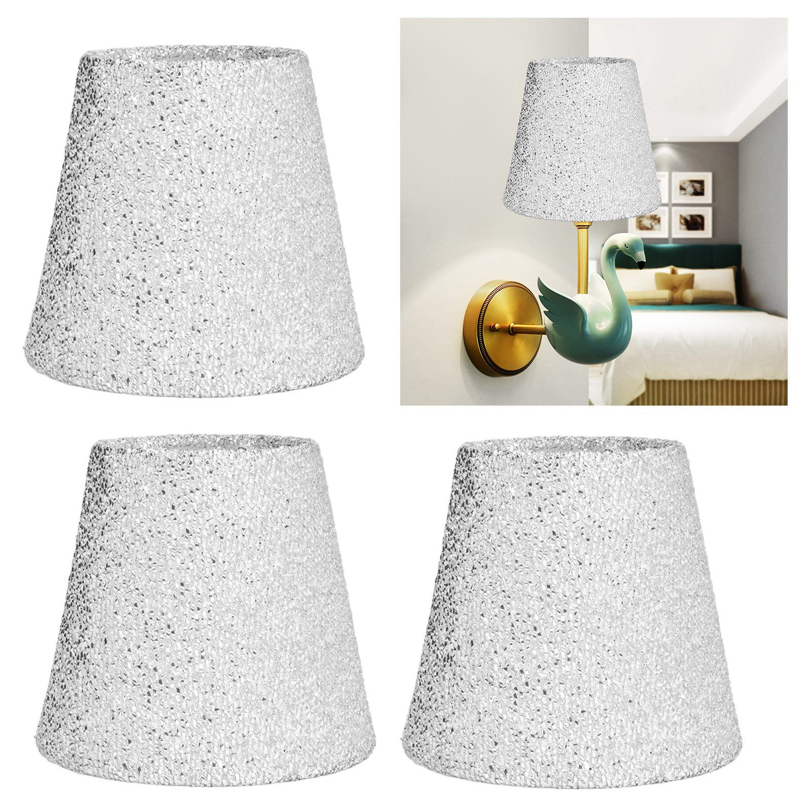 3Pcs Small Lamp Shades E14 Bright Surface Thin Lightweight High Transmittance view 12