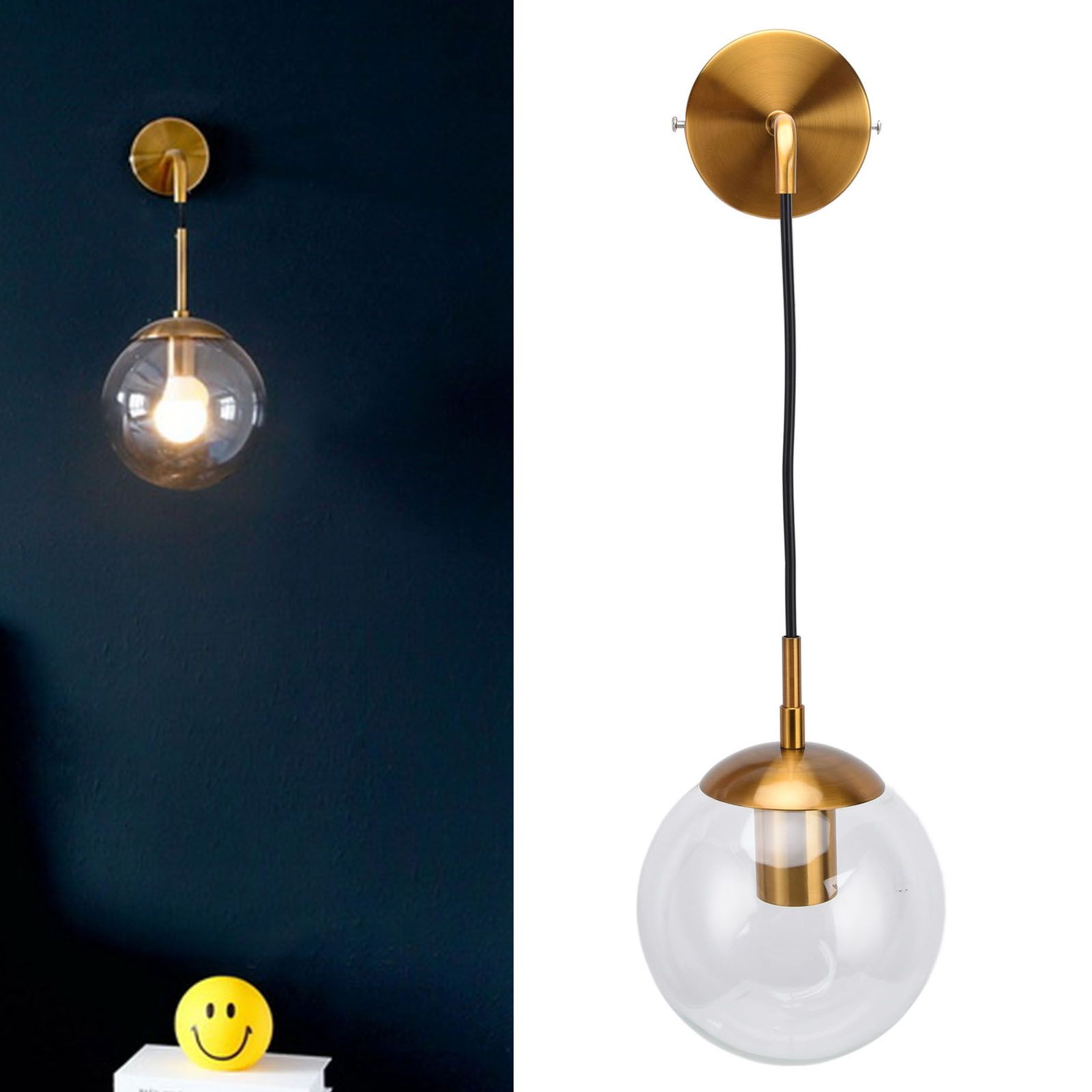 Modern Retro Wall Lamp Decorative Minimalis Glass Ball E27 Wall Light for view 11