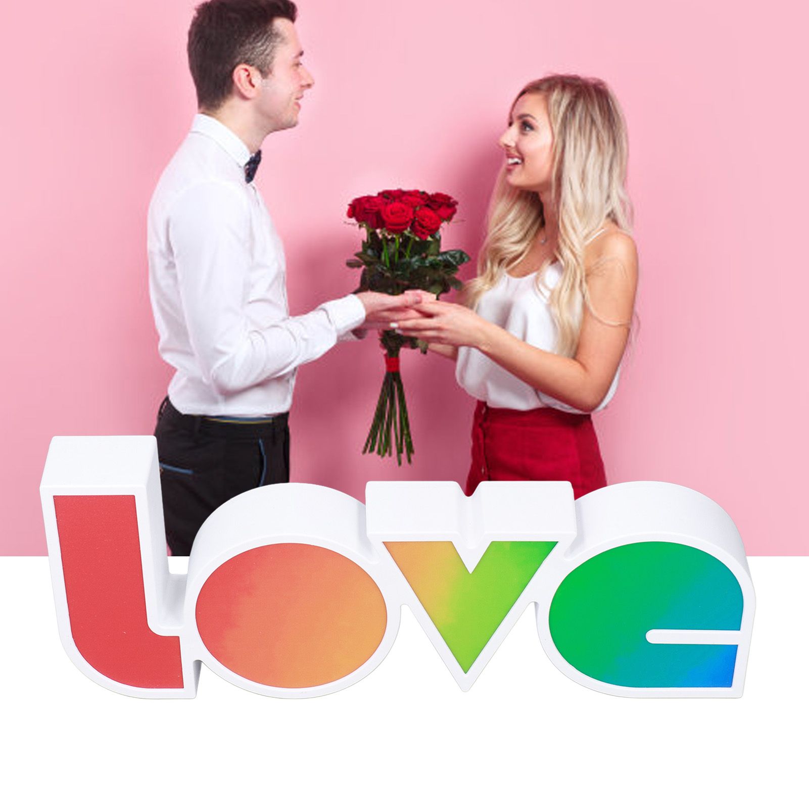 Love Letter Night Light Hangable Decorative Desktop LED Neon Lamp for Wedding view 11