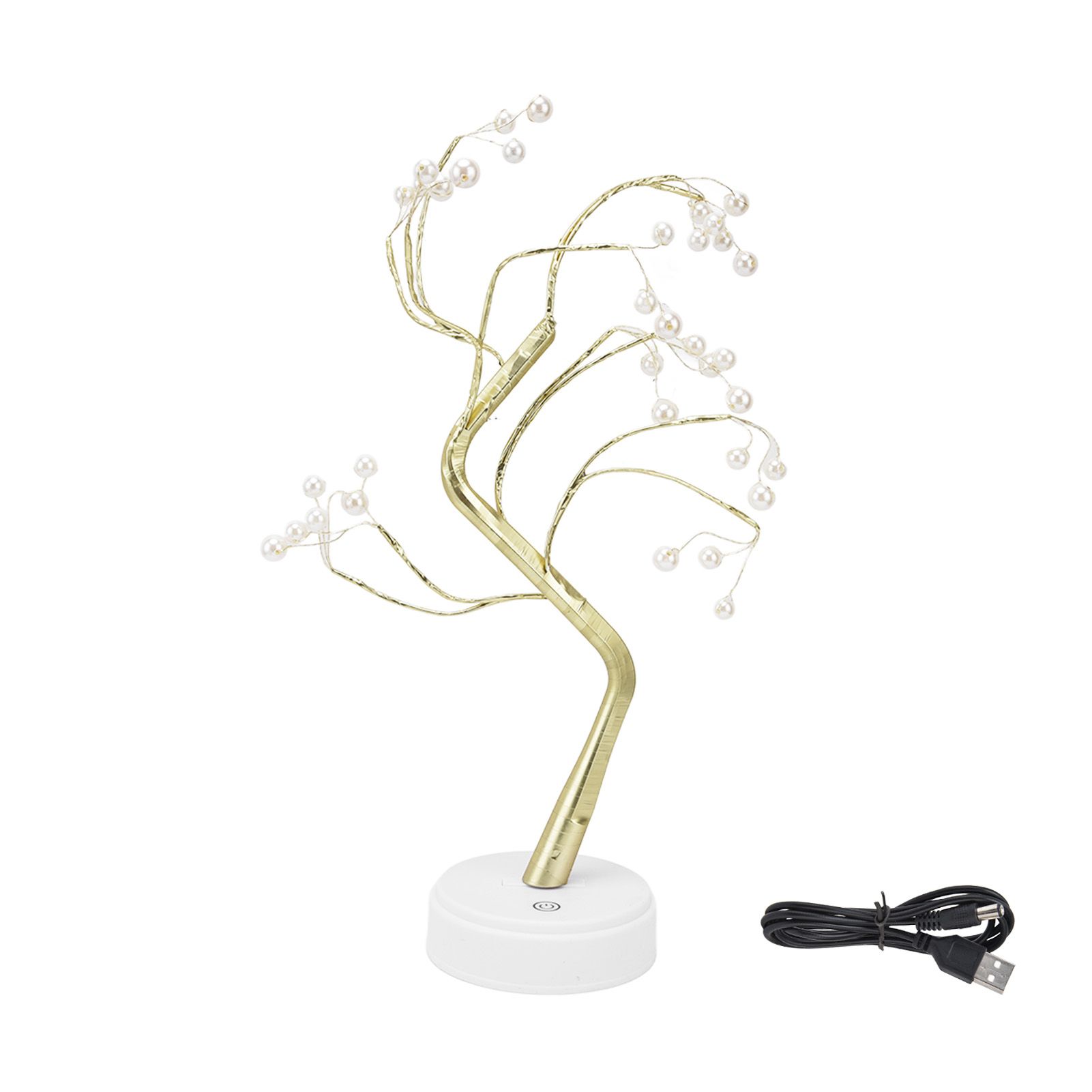 Tabletop Bonsai Tree Lamp Adjustable Safe Use Stable Night Light with Copper
