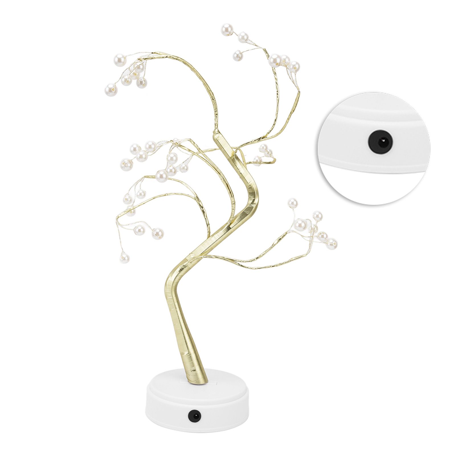 Tabletop Bonsai Tree Lamp Adjustable Safe Use Stable Night Light with Copper view 9