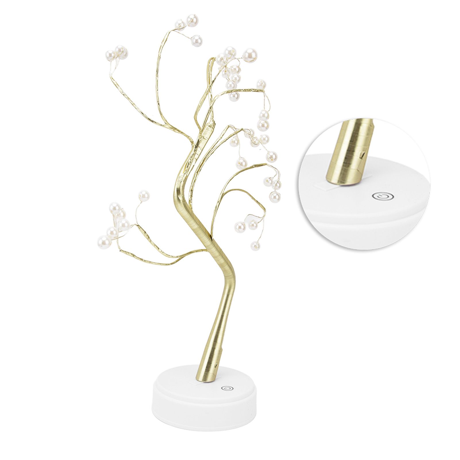 Tabletop Bonsai Tree Lamp Adjustable Safe Use Stable Night Light with Copper view 10