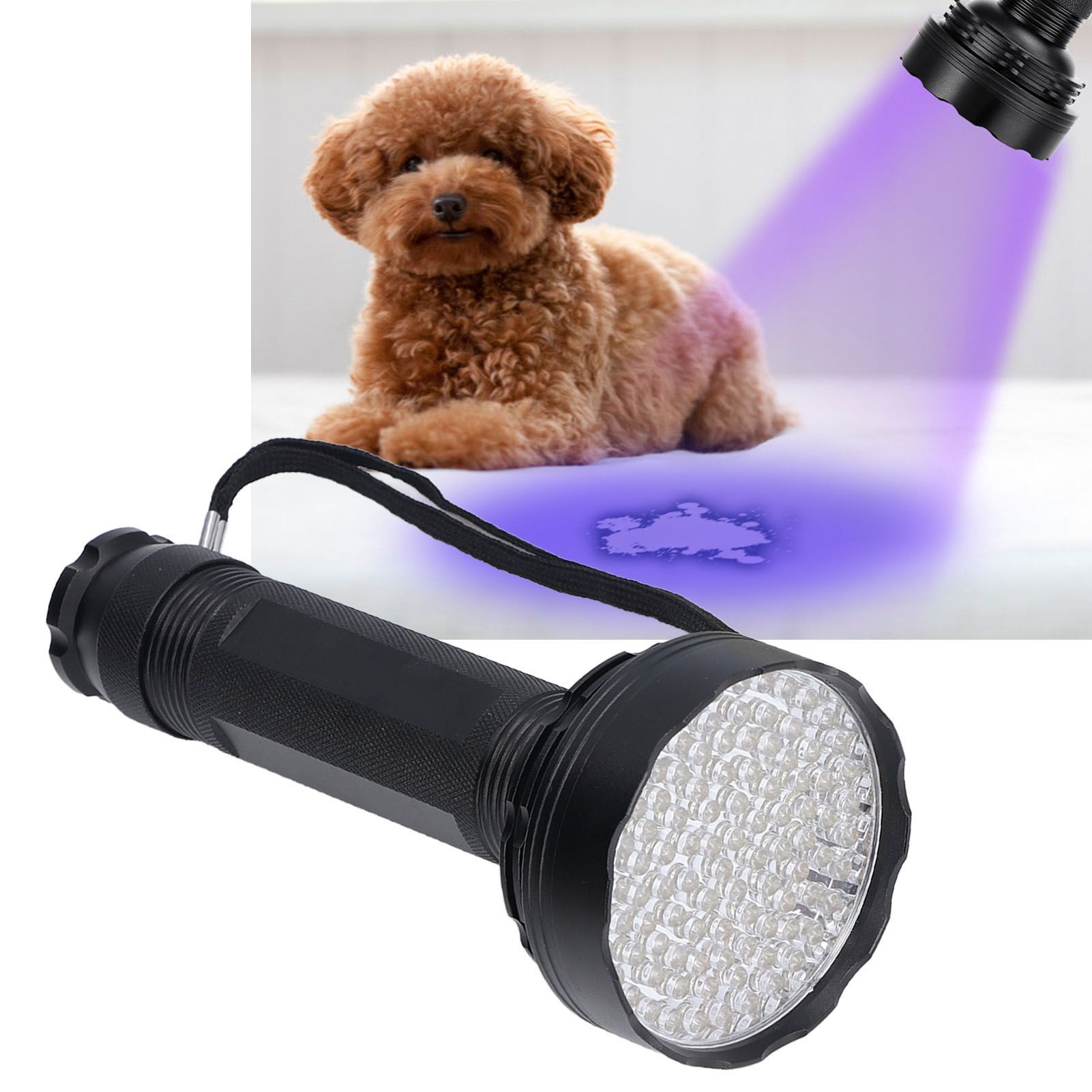 UV Flashlight 100 LED Beads 395nm Easy Use Excellent Performance Anti Slip view 12