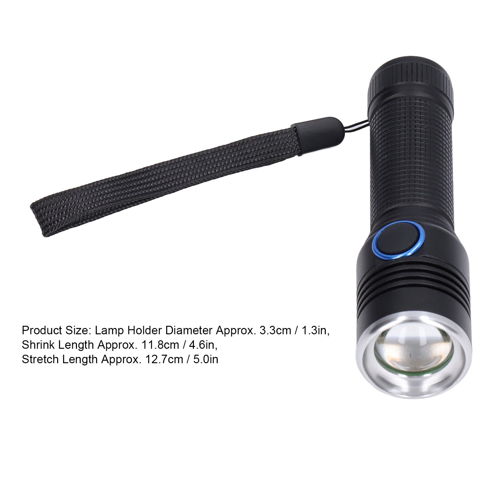 LED Flashlight Telescopic Zoom Protective Function Aluminum Alloy Barrel view 13