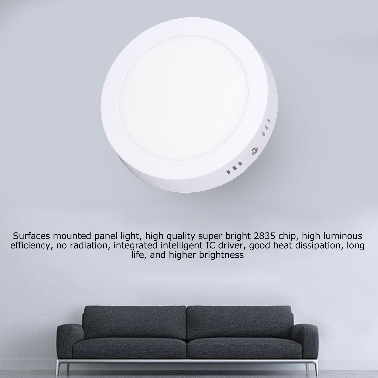 LED Ceiling Light 12W High Brightness Soft Light Ultra Thin 6500K White Light view 14