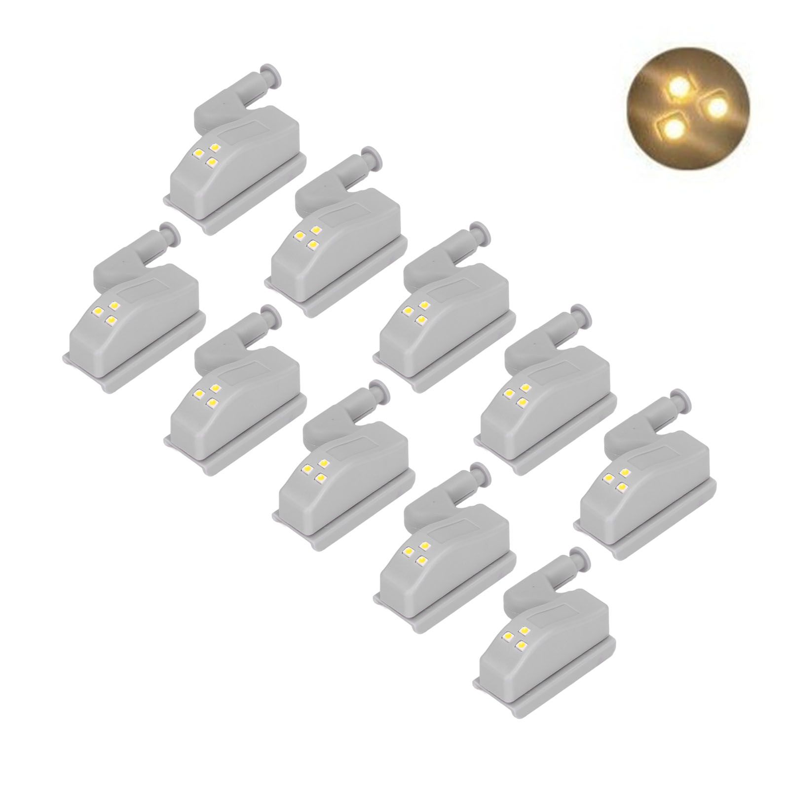10pcs LED Cabinet Inner Hinge Sensor Light Bedroom Closet Wardrobe Cupboard view 11