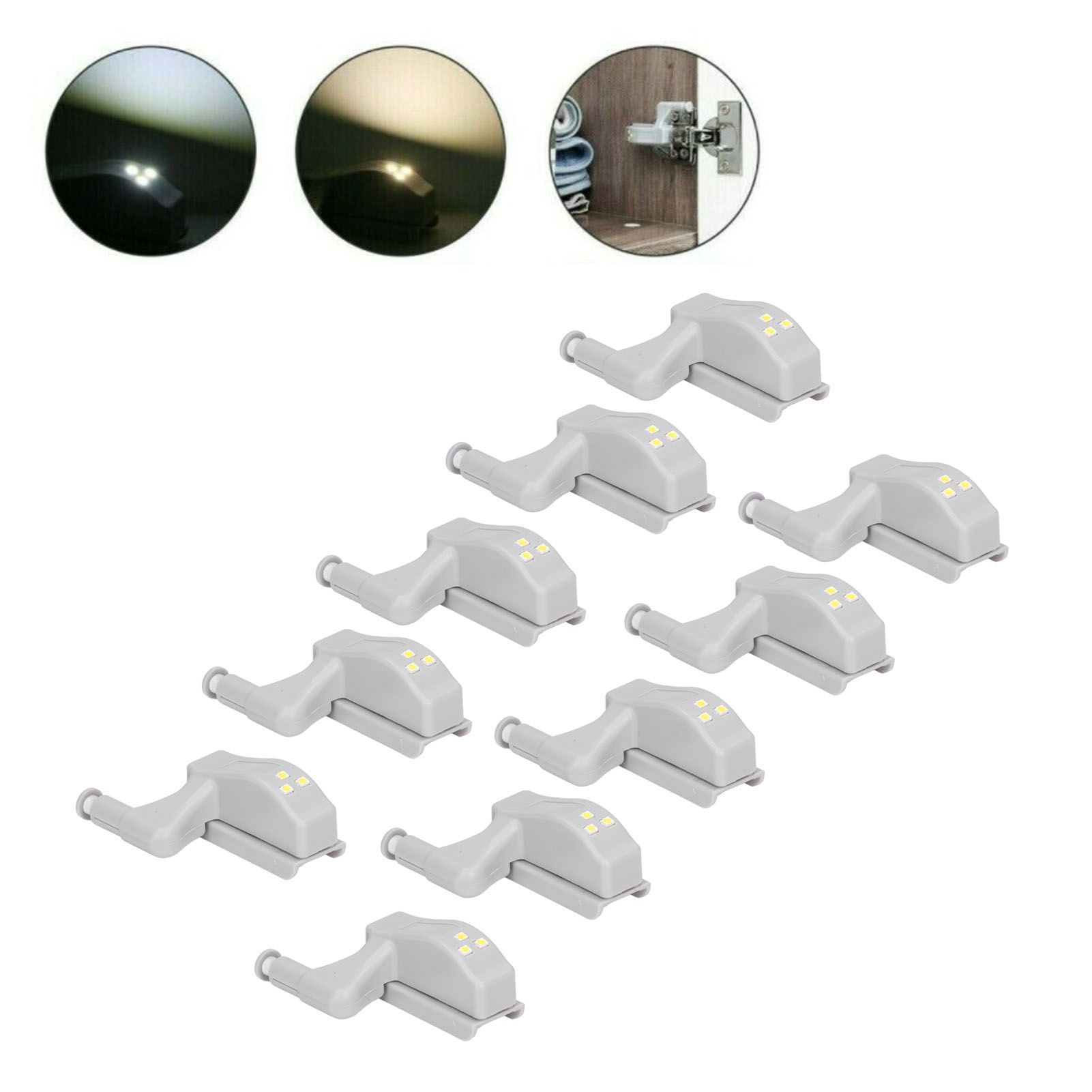 10pcs LED Cabinet Inner Hinge Sensor Light Bedroom Closet Wardrobe Cupboard view 12