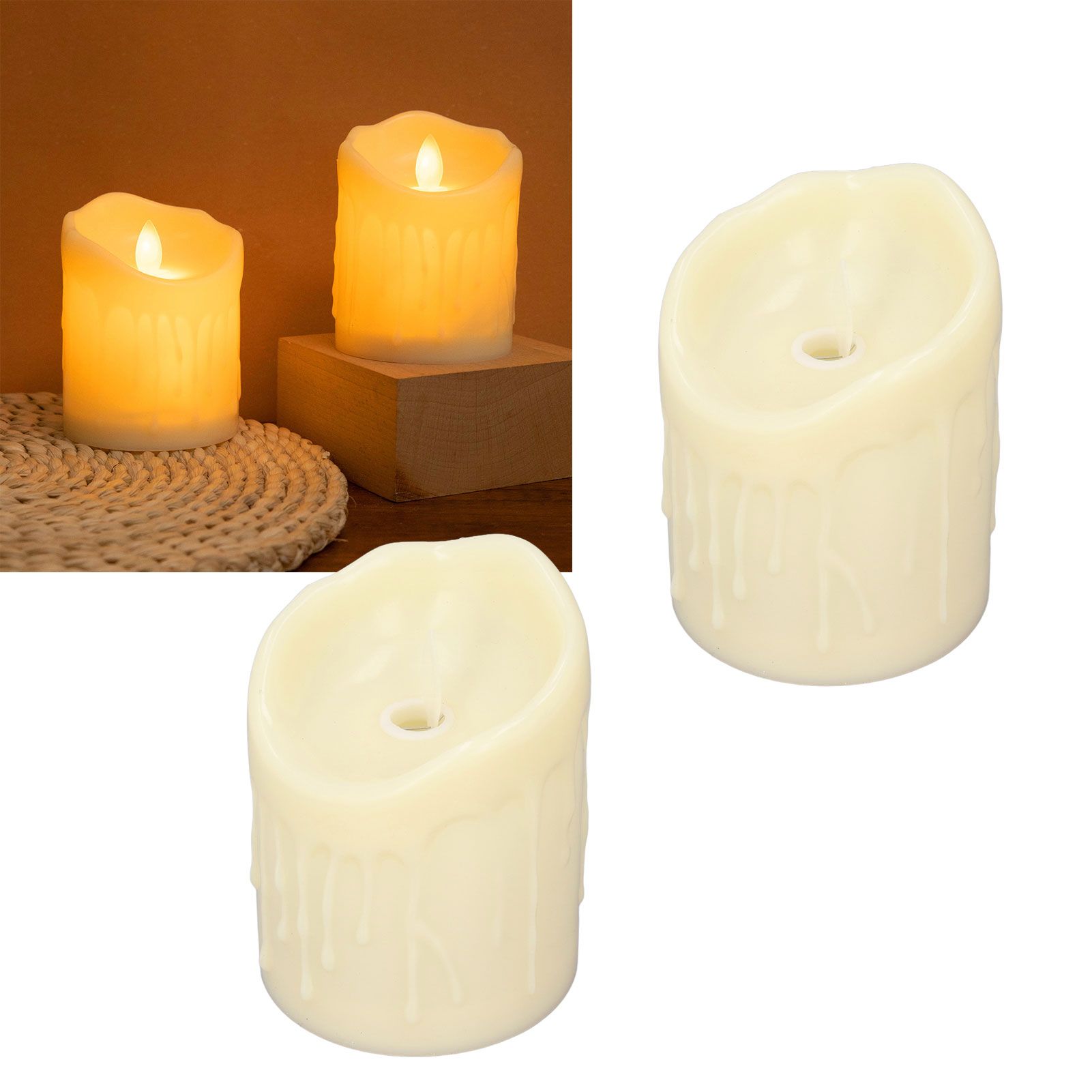 2pcs Flameless Candles Lamp Simulation LED Candle Light for Dating Wedding view 11