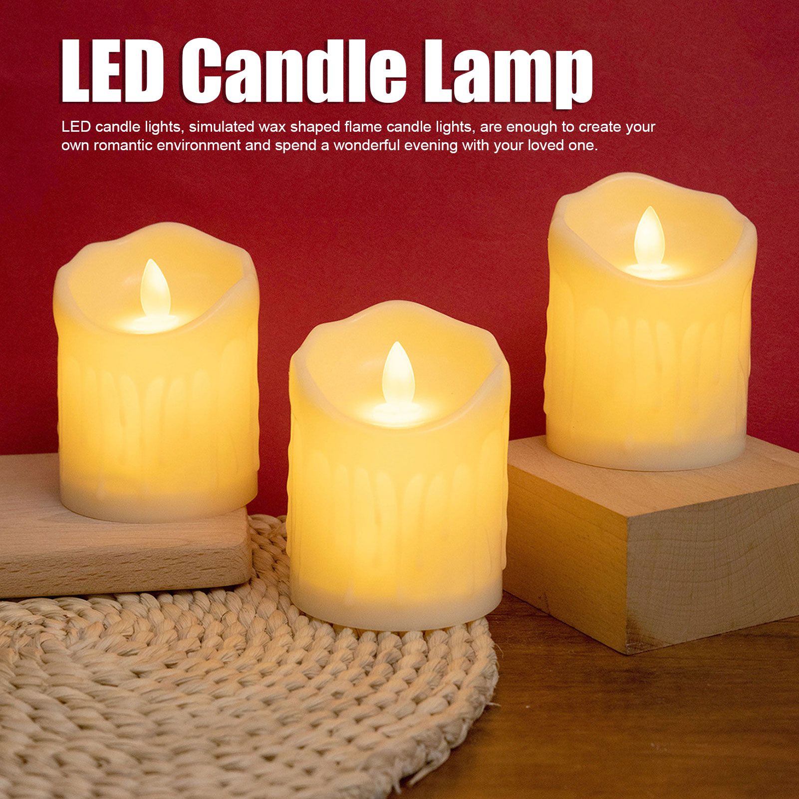 2pcs Flameless Candles Lamp Simulation LED Candle Light for Dating Wedding view 14