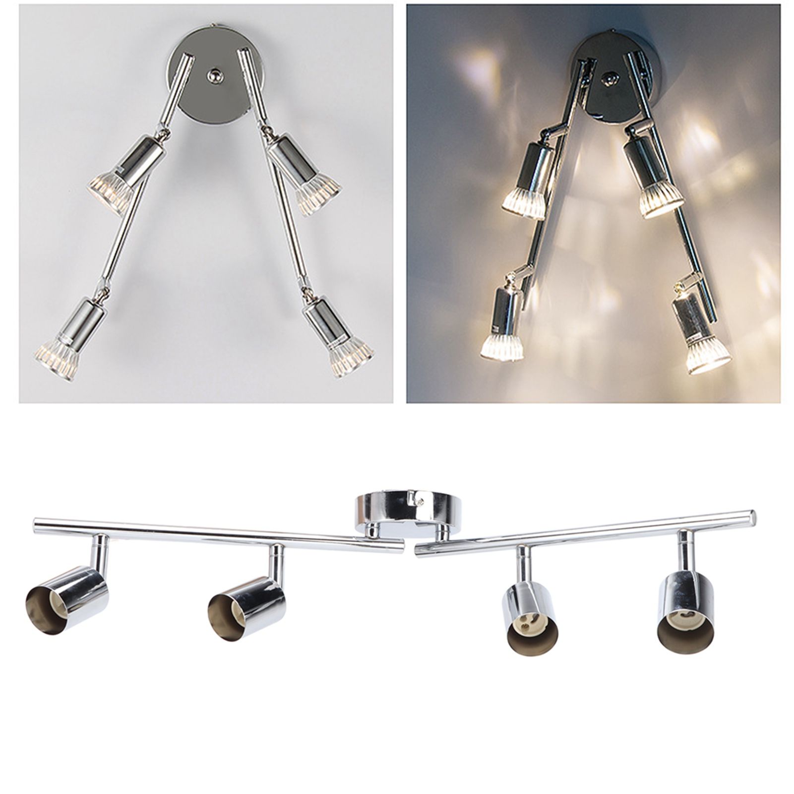 Lamp Holder 4 Head Adjustable Flexible Rotation GU10 Light Holder for Bedrooms view 12