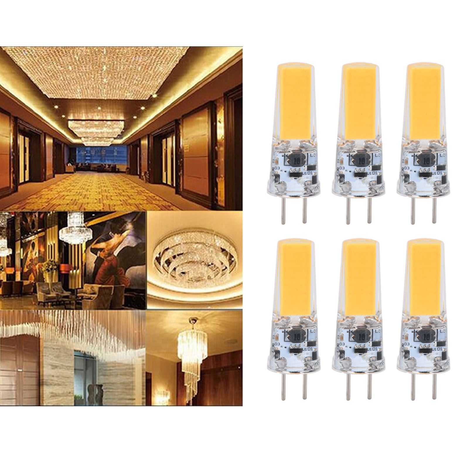 6PCS GY6.35 Bulb 5W COB Light Bulb 500lm Silicone Ceiling Lamp Bulb for Living view 11