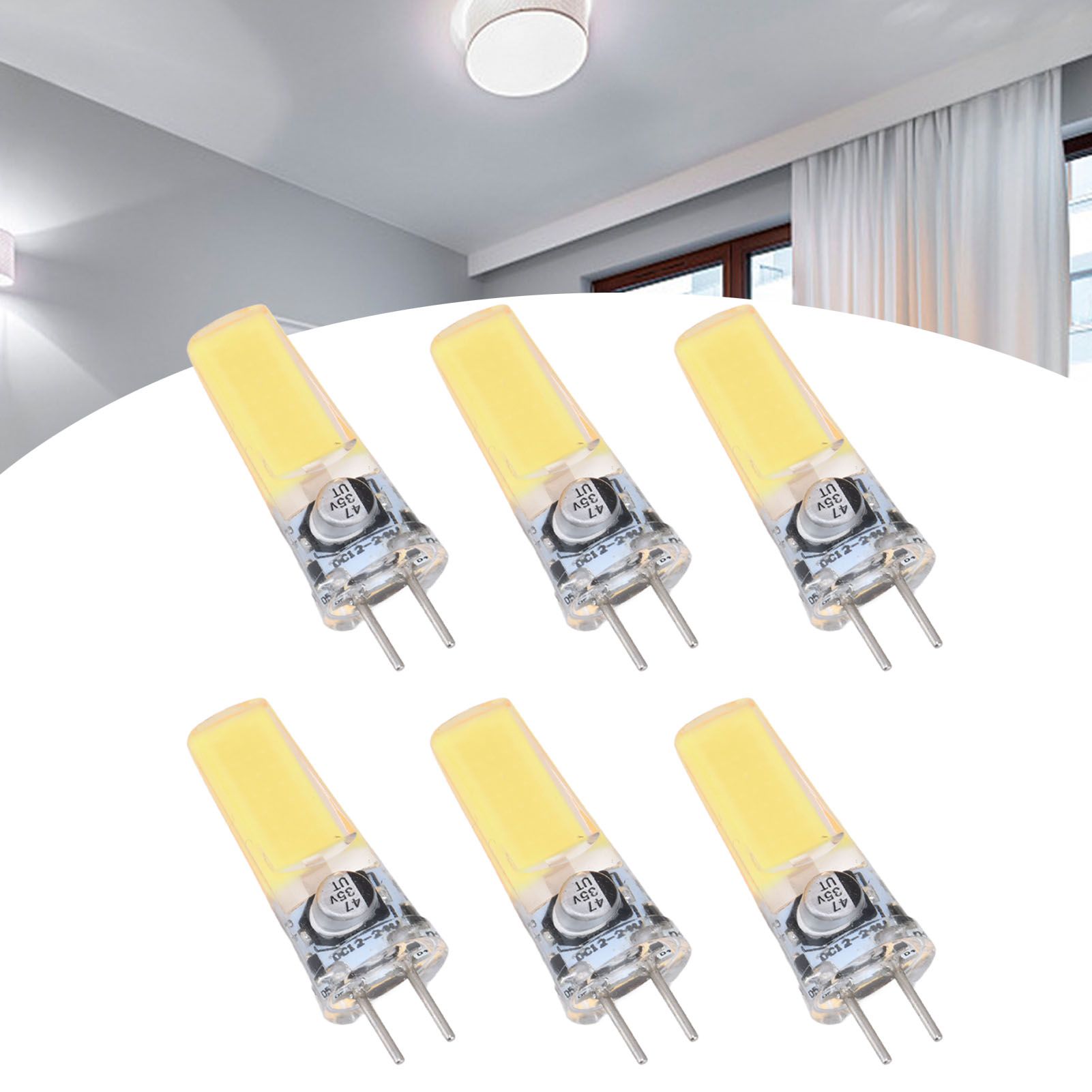 6PCS GY6.35 Bulb 5W COB Light Bulb 500lm Silicone Ceiling Lamp Bulb for Living view 15