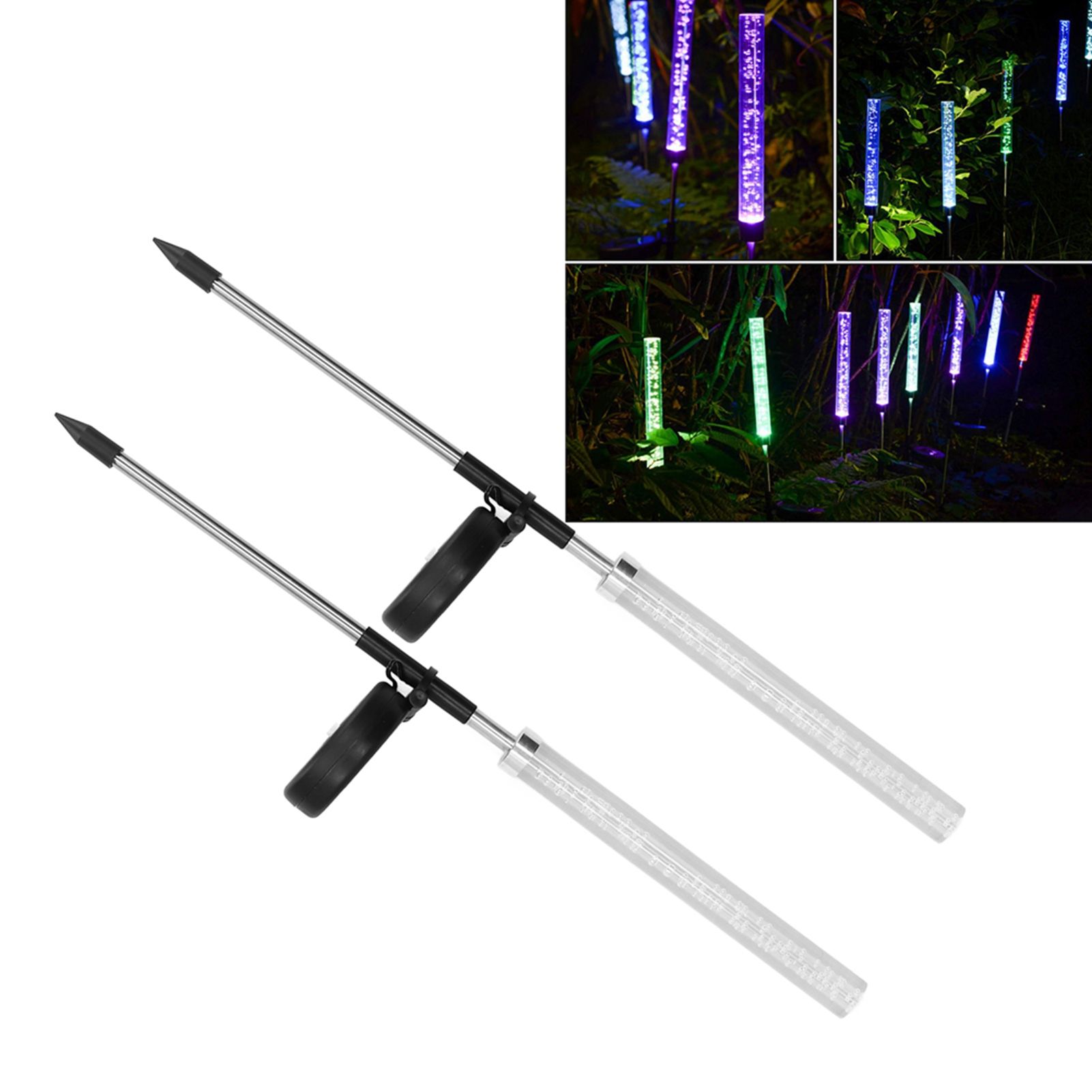 2pcs Solar Landscape Light Colorful Gradient Waterproof Decorative Outdoor view 12