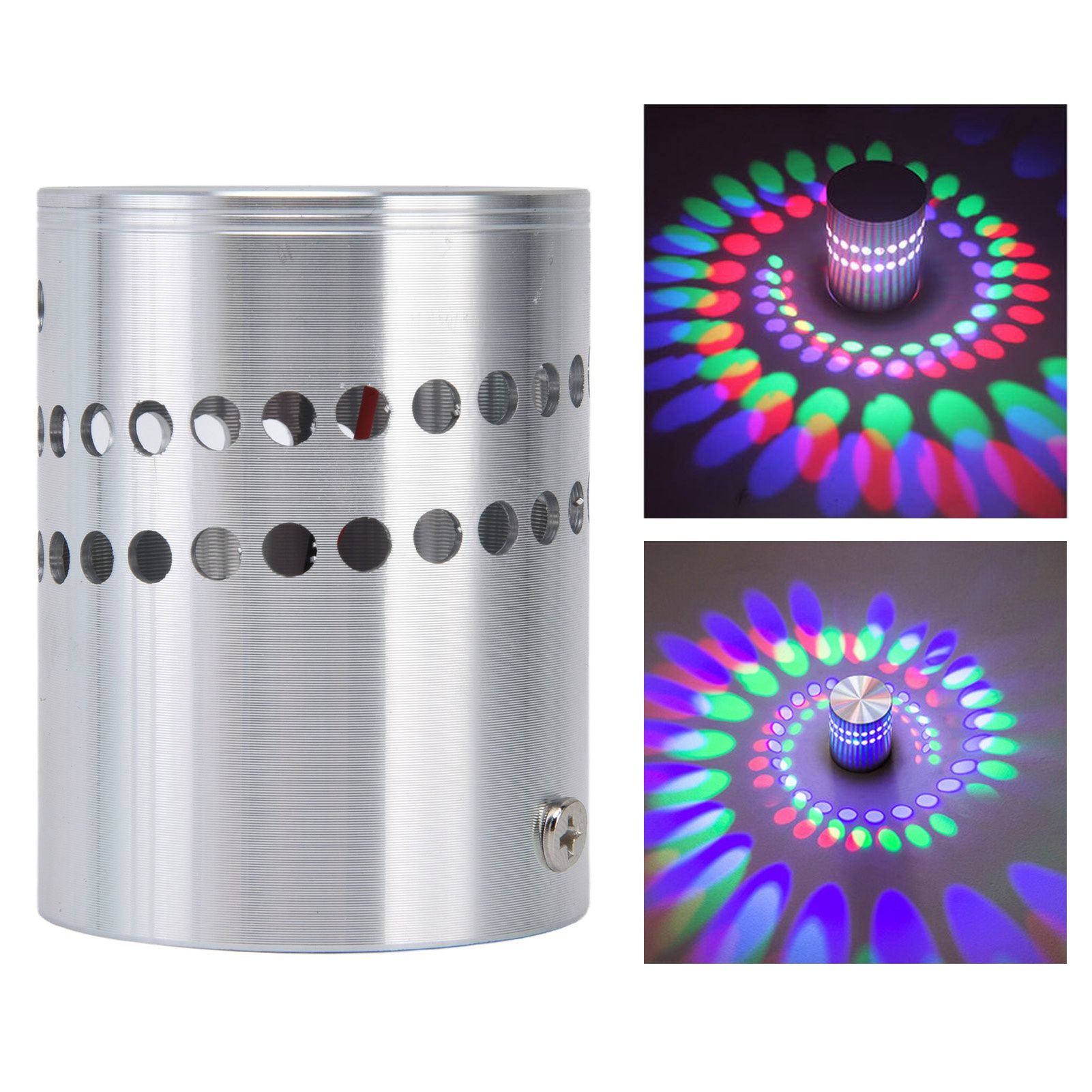 LED Spiral Hole Wall Lamp RGB Ceiling Light Surface Mount 3W AC85‑265V for view 11